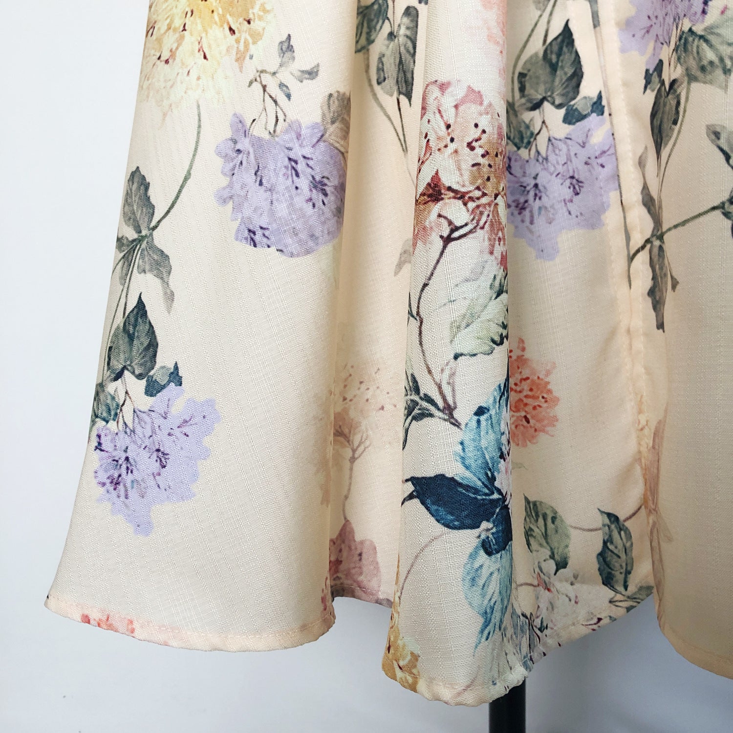 Elegant Print Row Jewelry Button Floral Lantern Sleeve Midi Dress with Belt 24