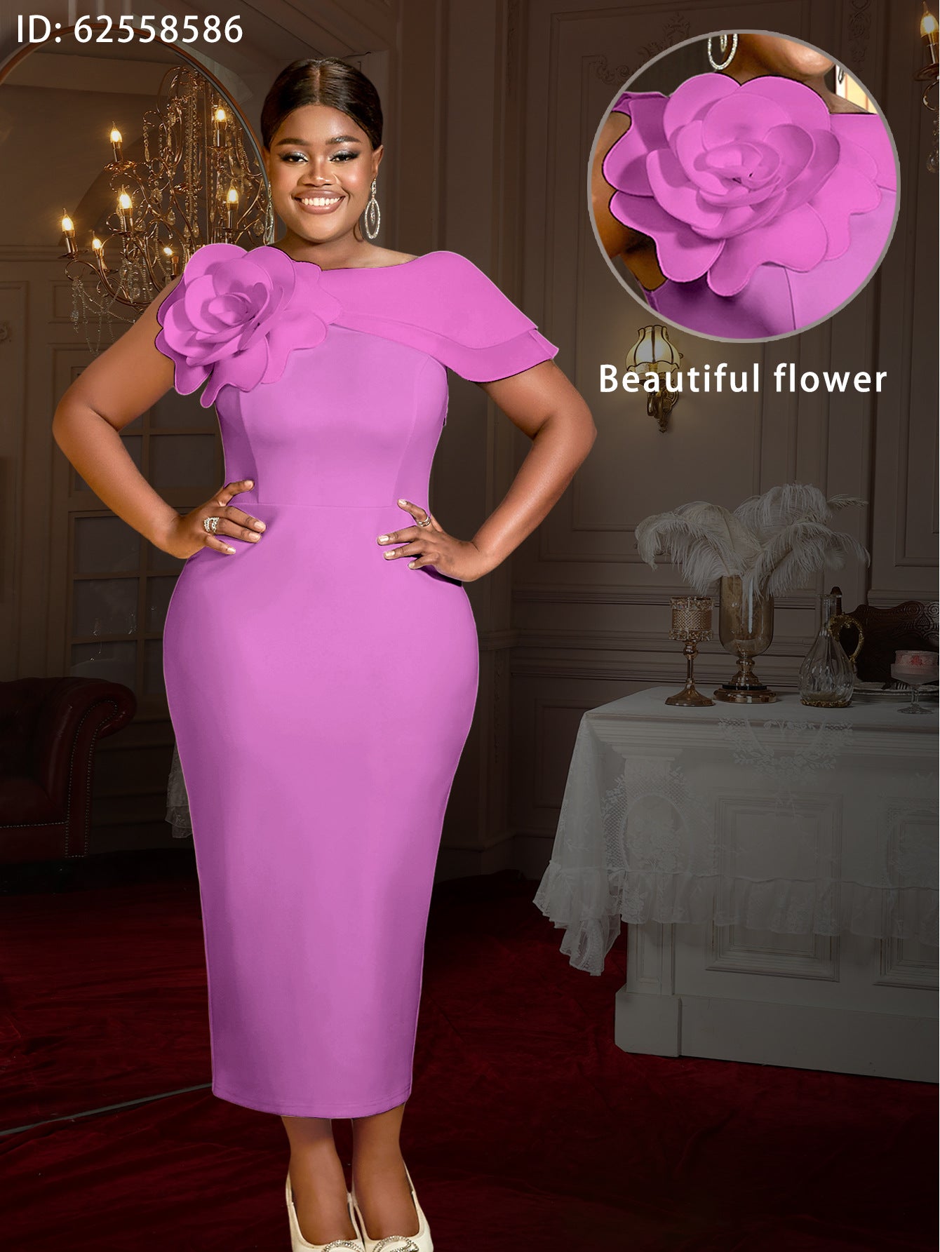 Women Formal Party Round Neck Sleeveless Floral Dress 13