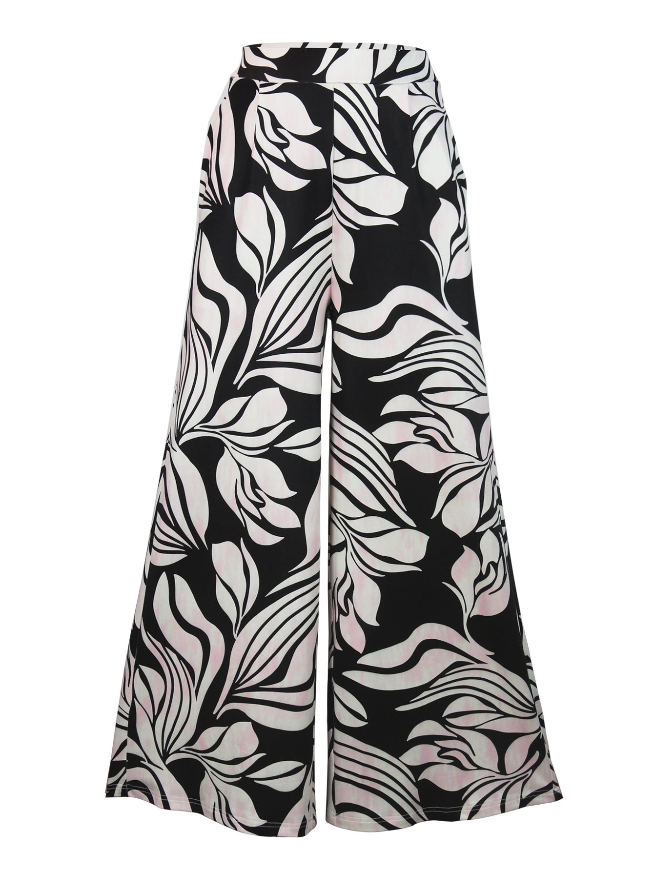 Women's Elegant High-Waist Printed Loose Trousers 11