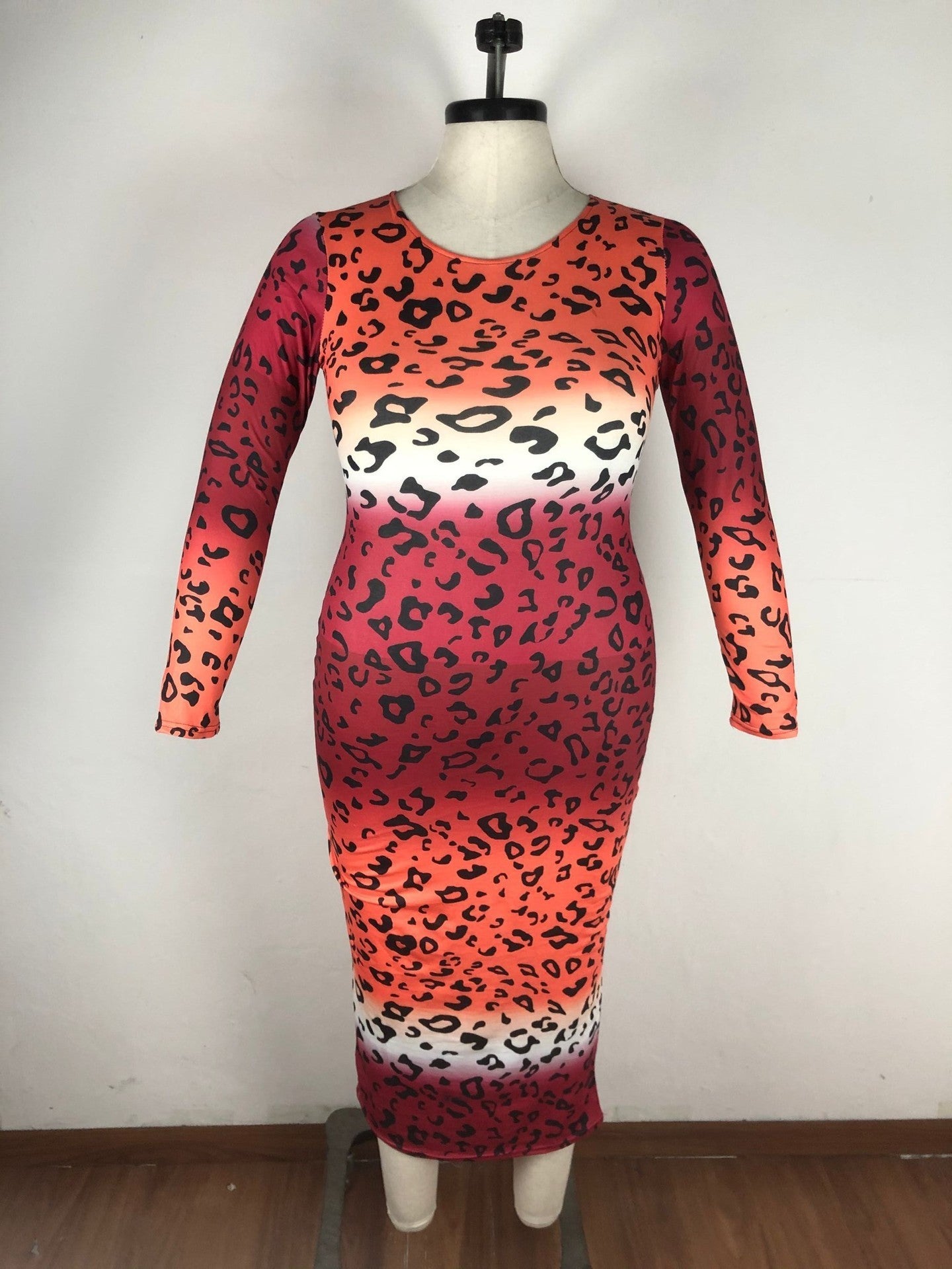 Women's Multicolor Gradient Plus Size Long Dress 7