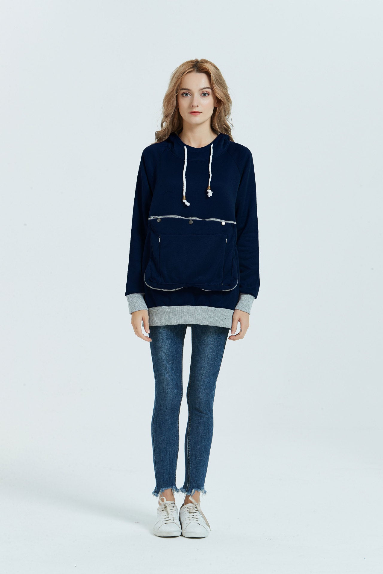 Women Pocket Pet Casual Plush Hoodies Jacket 6