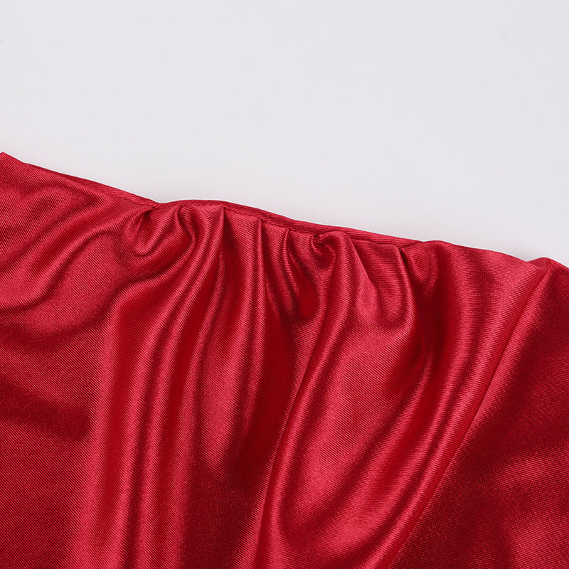 Women Solid V-Neck Ruffle Halter Neck Dress 14