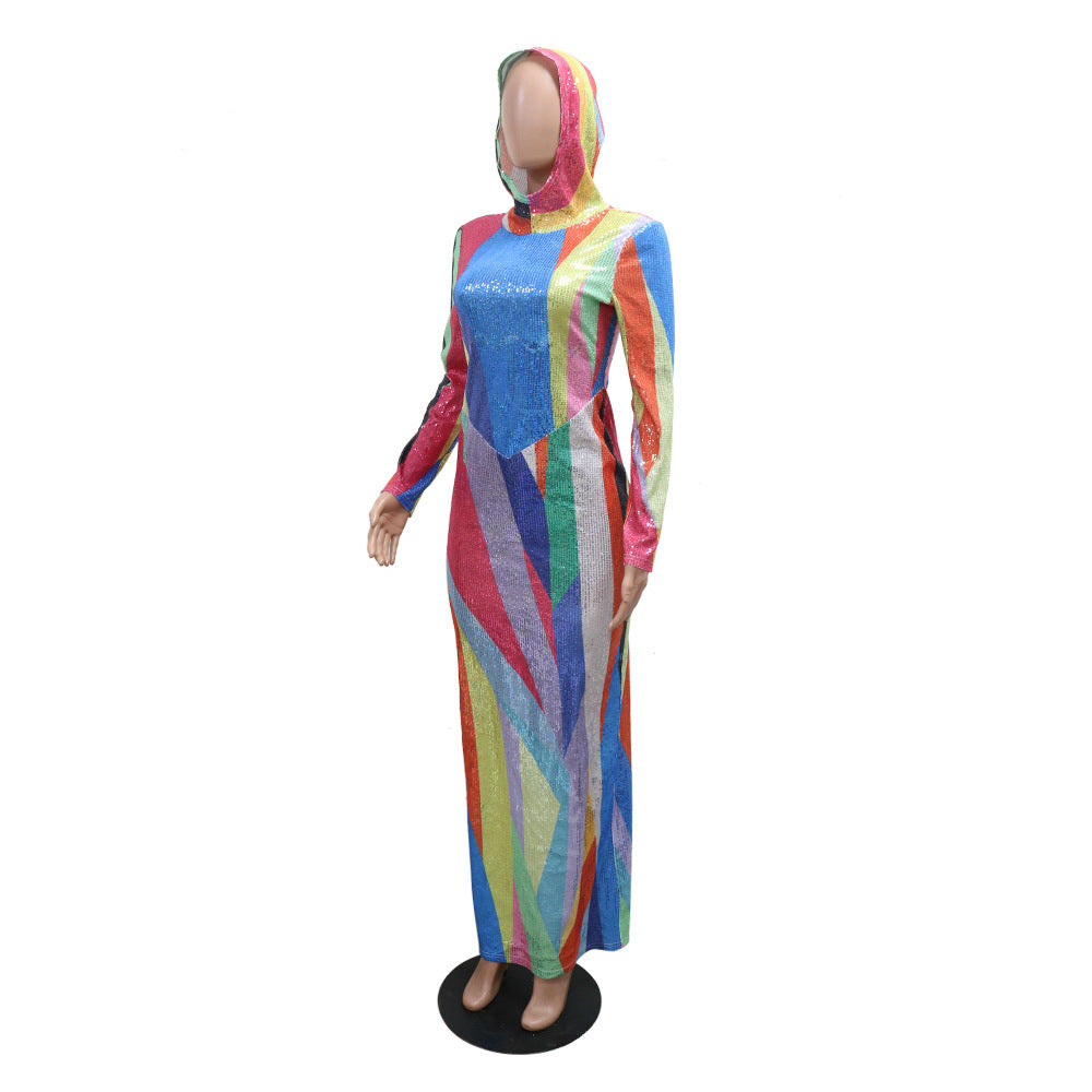 Women Sexy Hooded Slit Dress 10