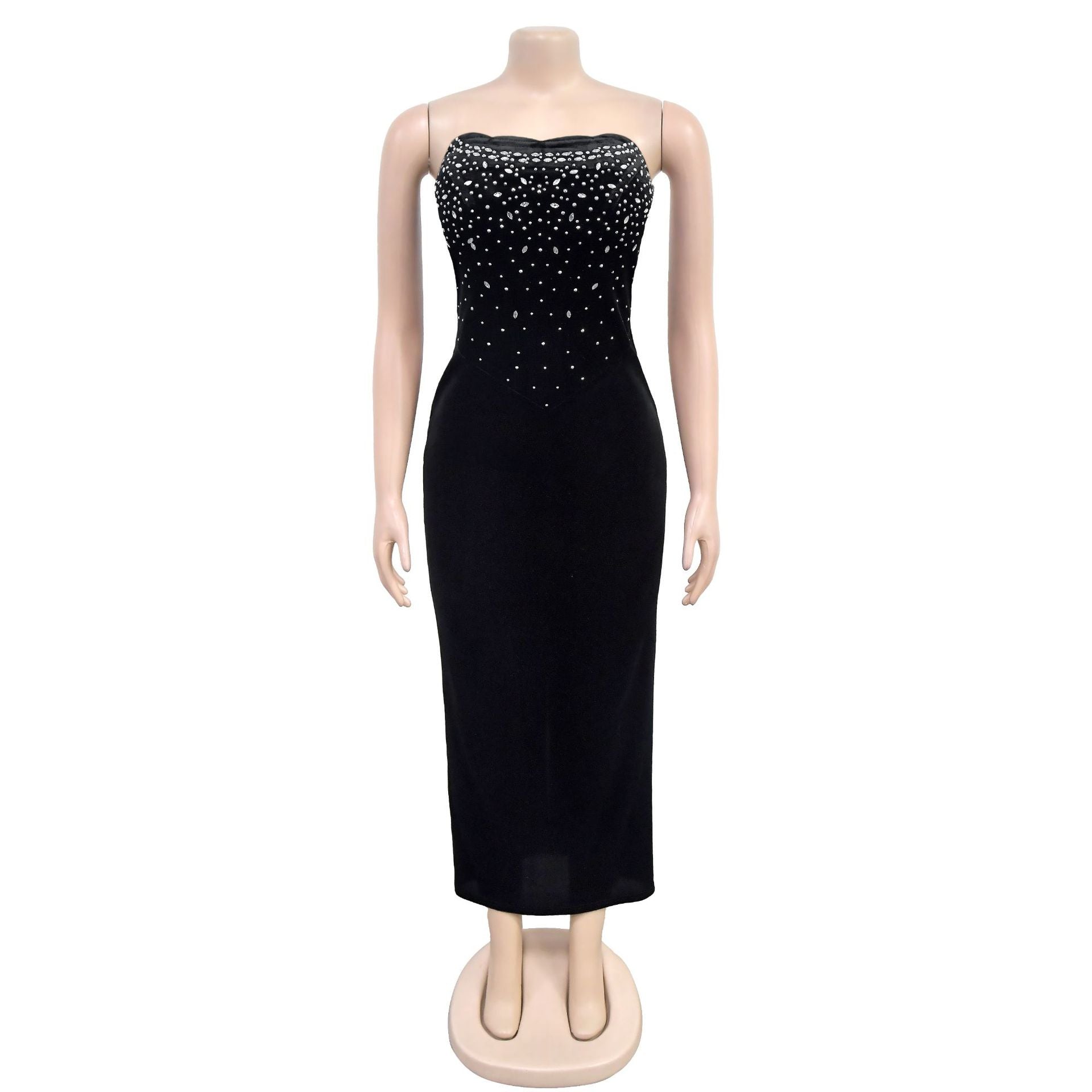 Off-Shoulder Slit Beaded Bodycon Dress for Women 5