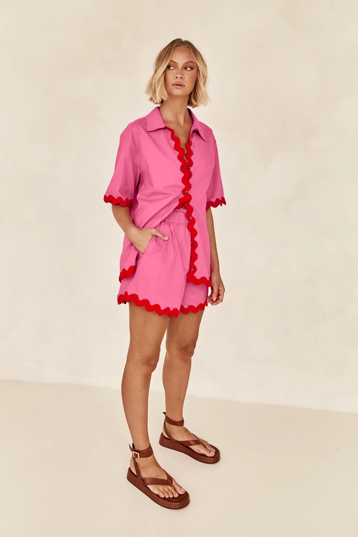 Women Shirt Casual Two Piece Set 36