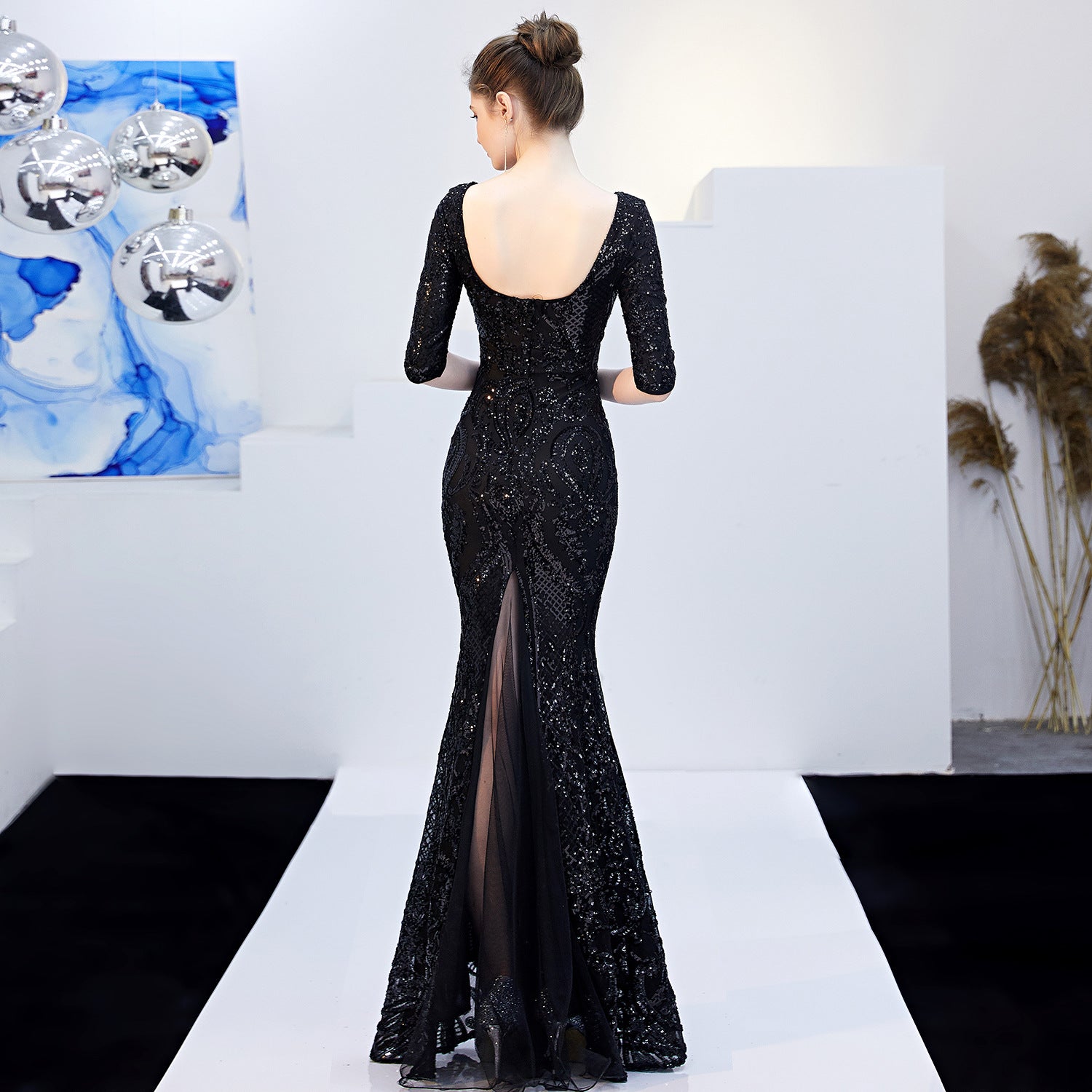 sequins plus Plus Size Fat Size Fat Beauty Costume Formal Party Evening Dress 9