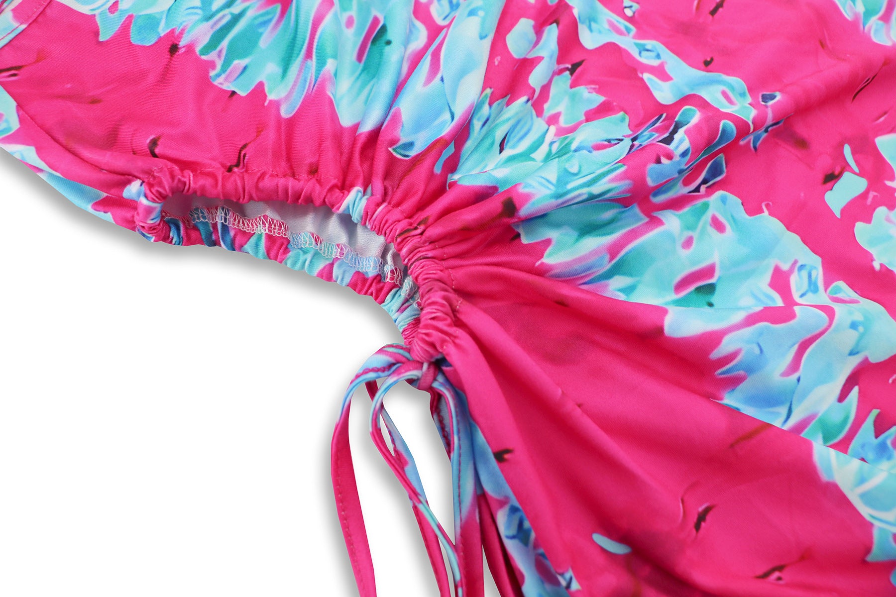 Women Sexy One Shoulder Slash Shoulder Tie Dye Print Dress 23