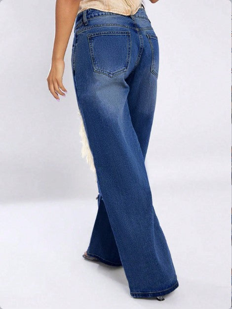 Women Ripped Denim Pants 4