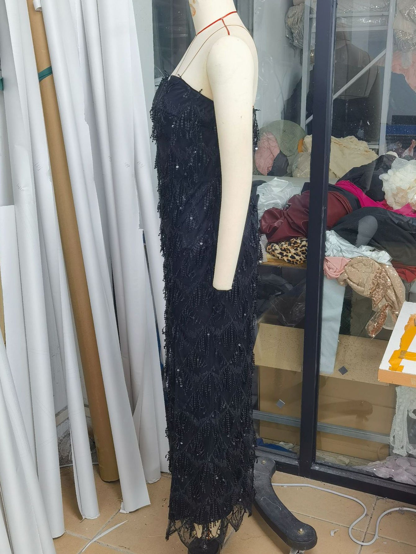 Women Sexy Backless Sequin Birthday Party Evening Dress 6