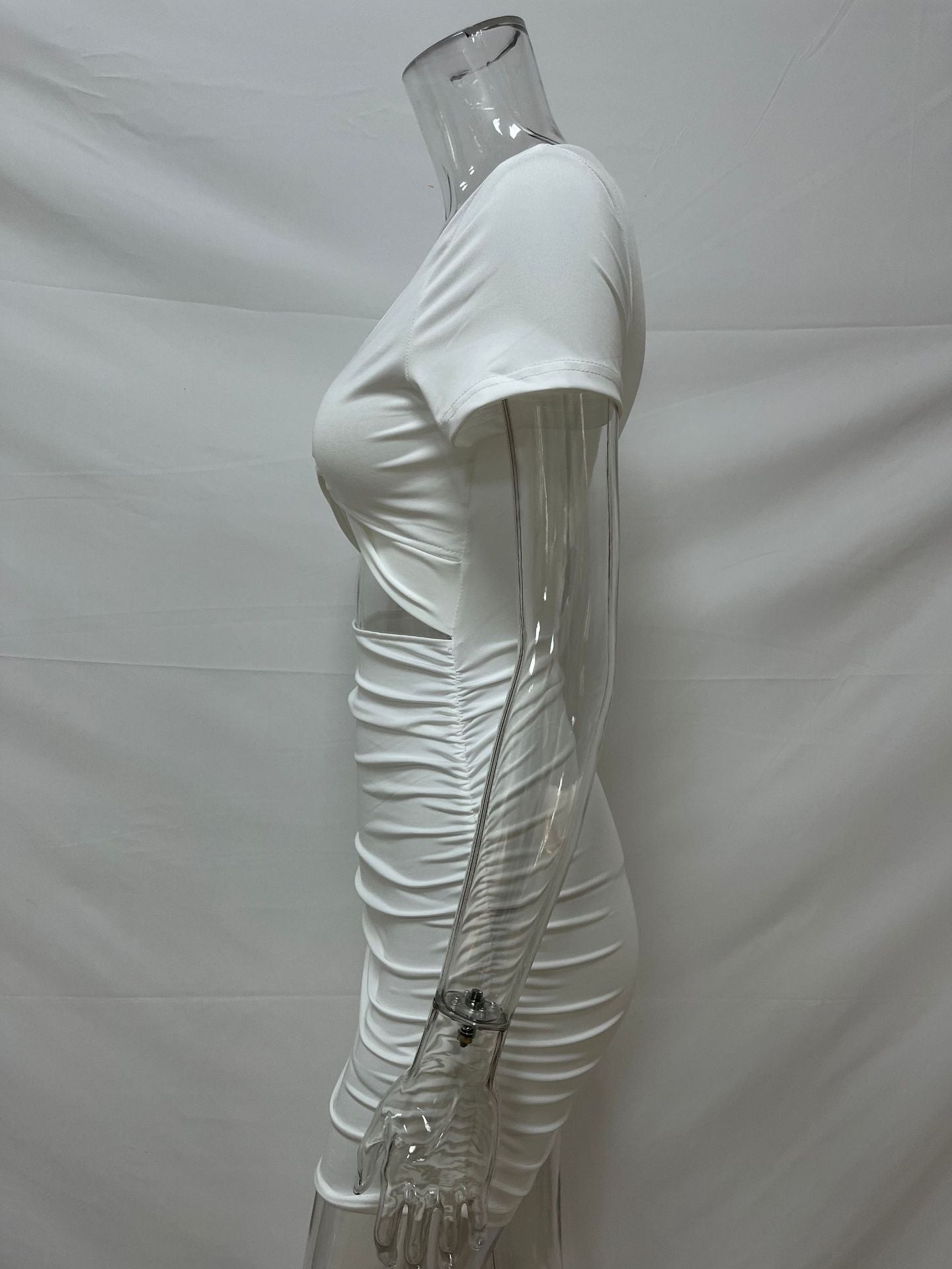 Women Summer Sexy V-Neck Short Sleeve Bodycon Dress 23