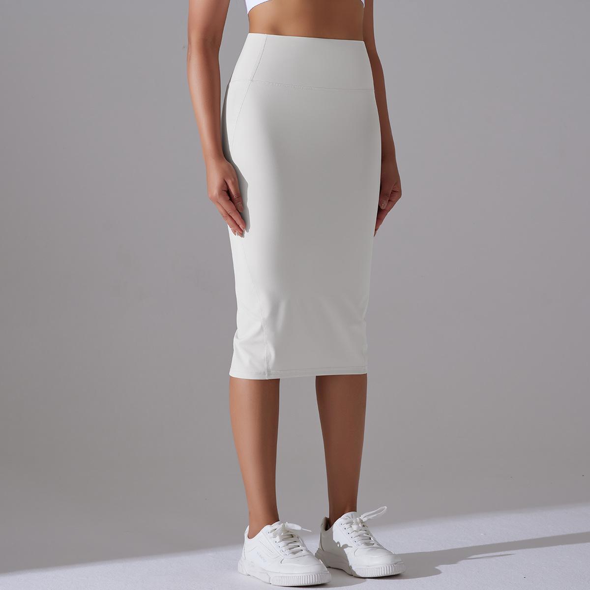 Women High Waist Stretch Slit Sports Skirt 10