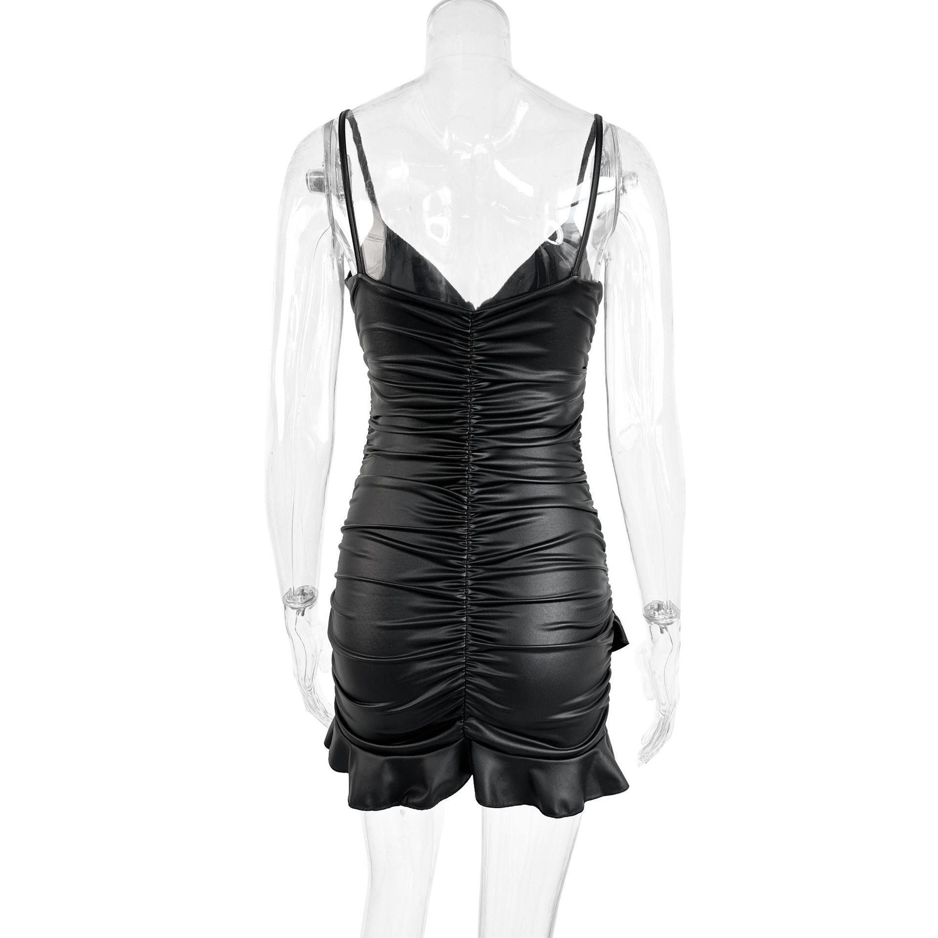 Women suspender v-neck sleeveless short sexy dress 8