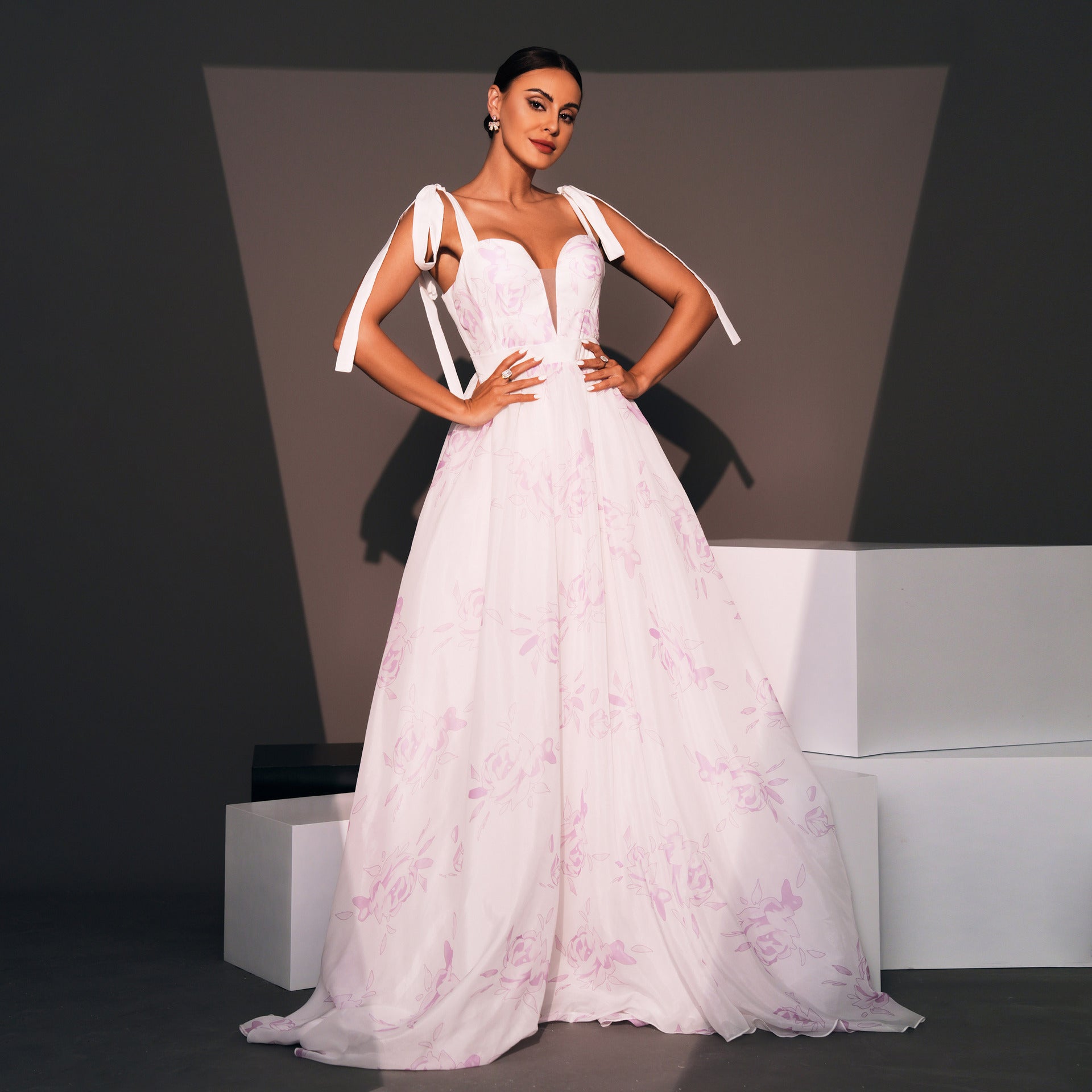 Women strap Formal Party Printed Evening Dress