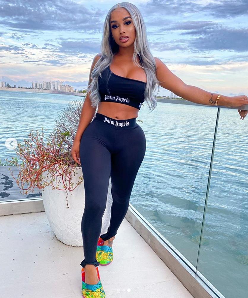 Women's Solid Color Fashion Letter Print Casual Tight Sports Two Piece Pants Set 15