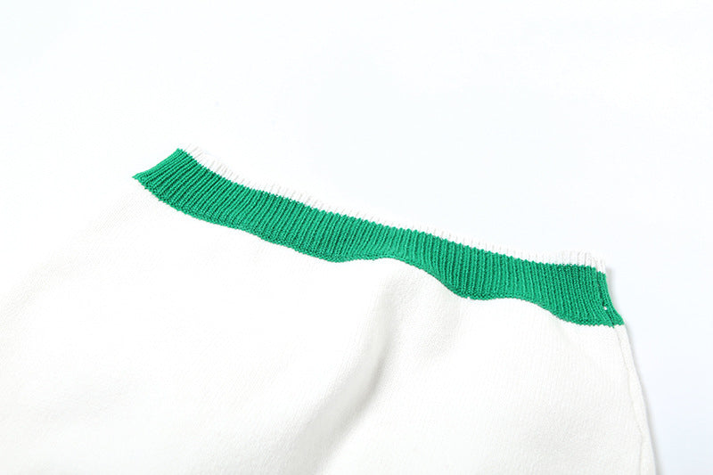 Women spring knitting Turndown Collar zipper sexy Crop Top and Bodycon Skirt two-piece set 13