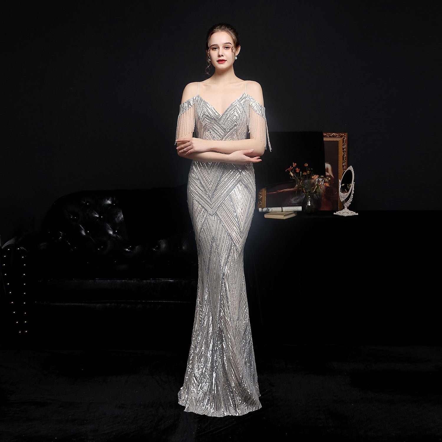 Sequin Fishtail Long Formal Dress Evening Gown 15