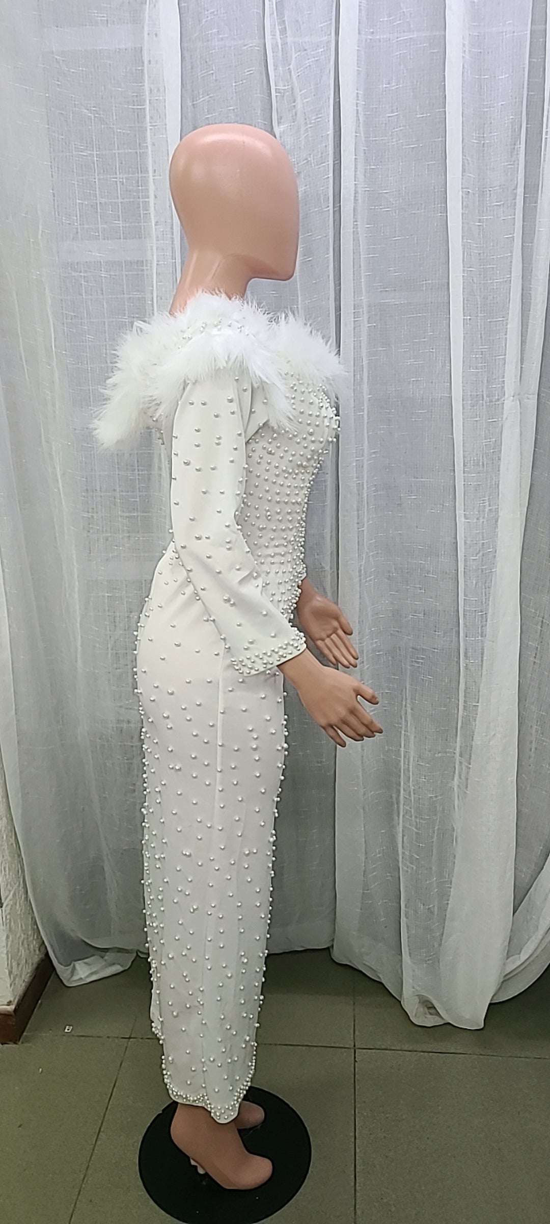 Fall Winter Women'S New Beaded Off Shoulder Bodycon Sexy Evening Dress 10