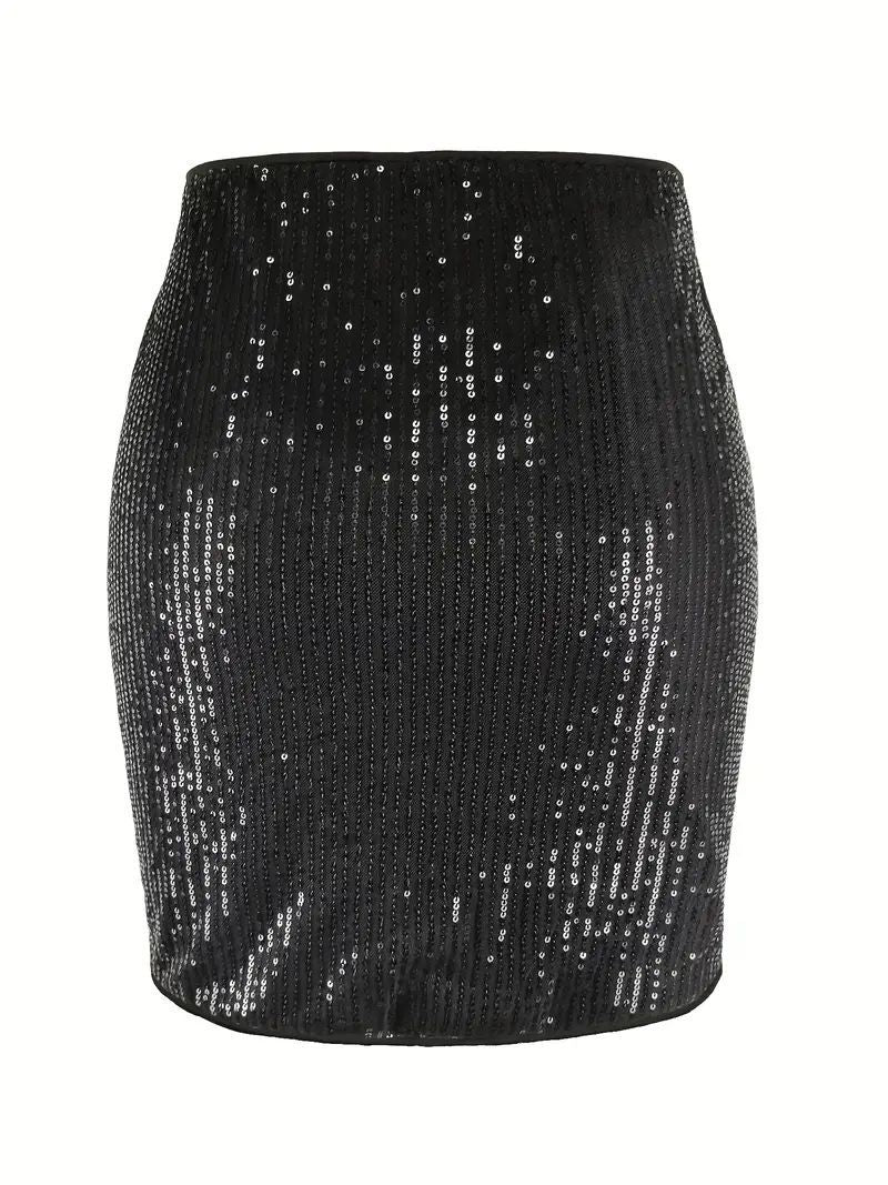 Women Christmas Halloween party sexy sequined bodycon mini skirt 7