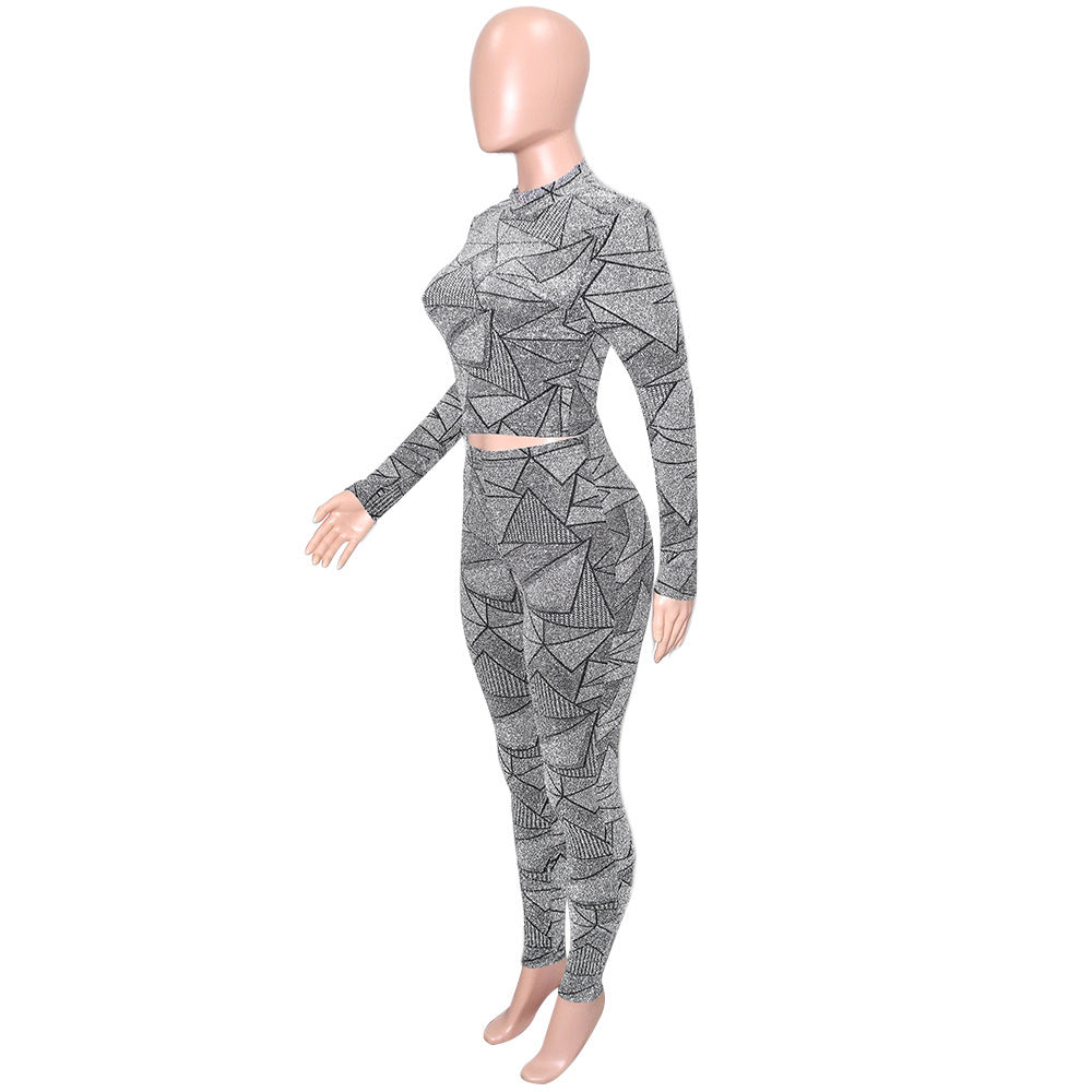 Women'S Autumn And Winter New Fashion Solid Color Pullover Slim Top And Trousers Two Piece Set 10