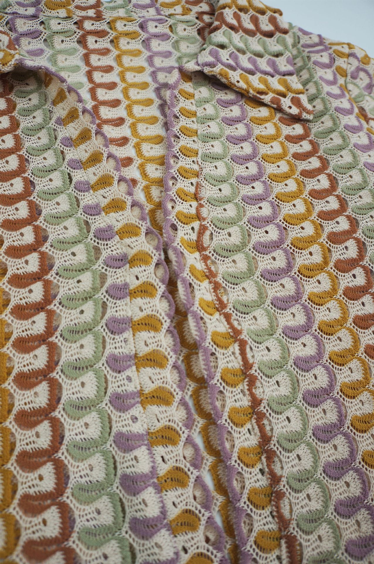 Women crocheted hollow low-cut V-neck slit long dress 19