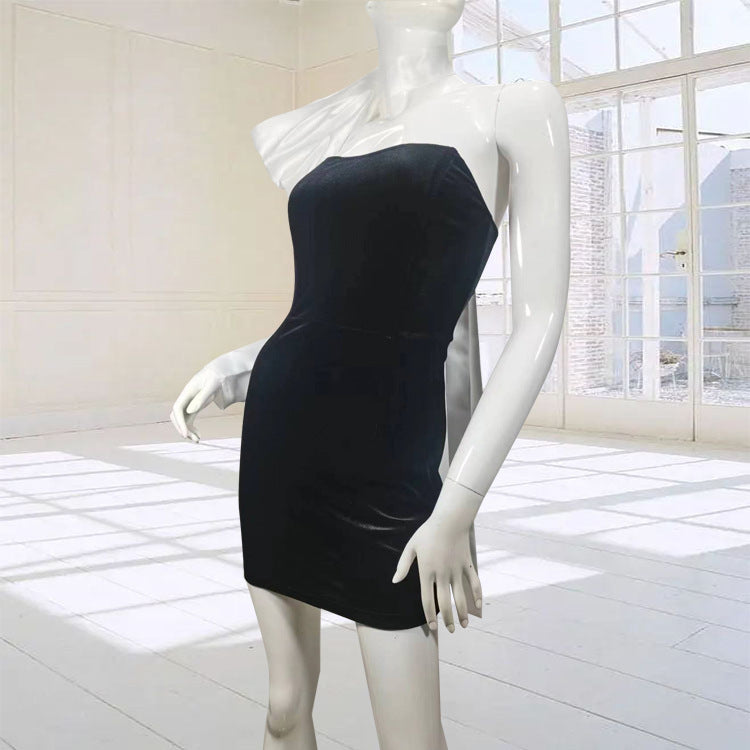 Women One Shoulder Bow Strapless Dress Two-piece Dress Set 14