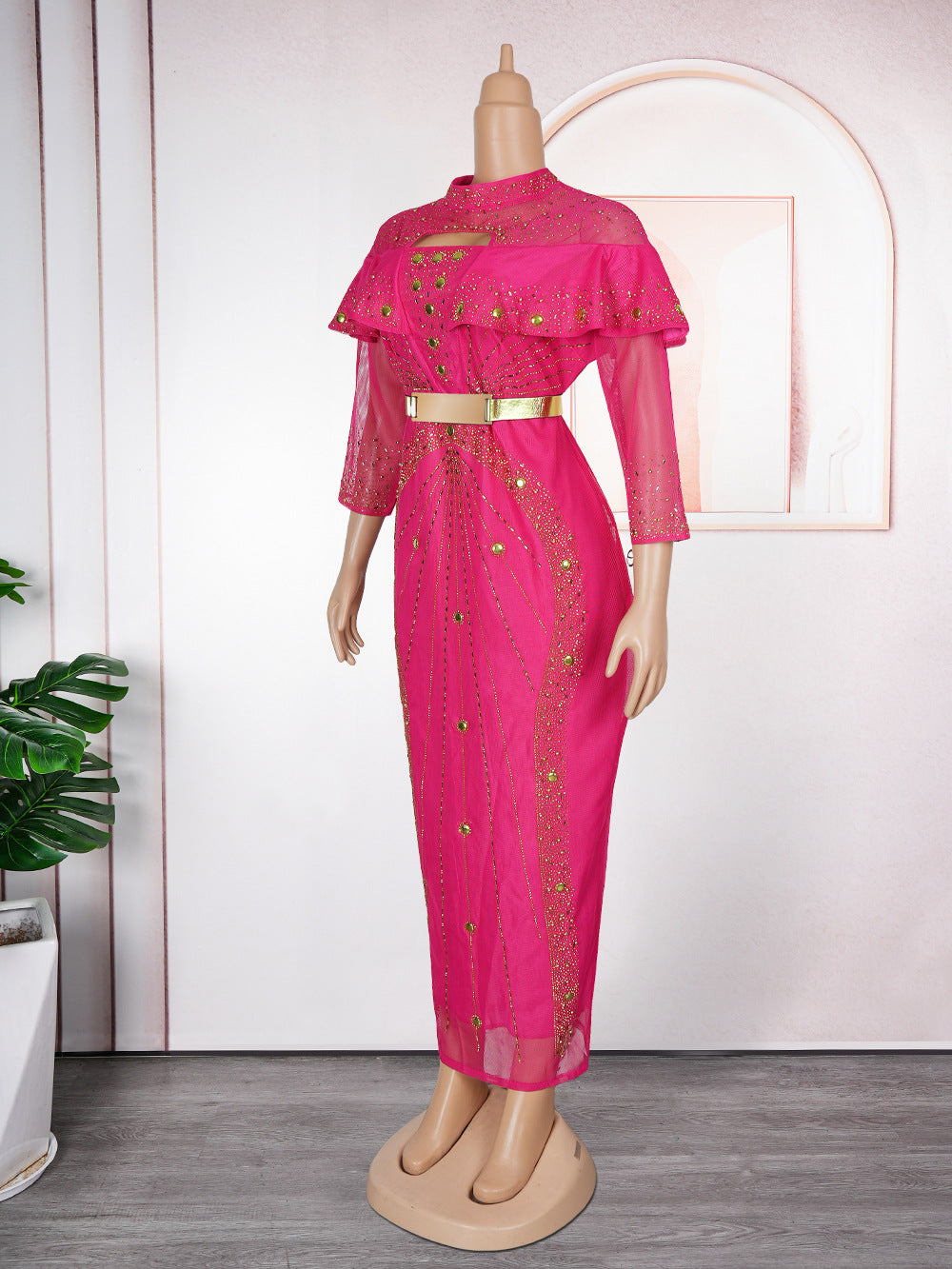 Plus Size Women African Beaded Bodycon dress 10