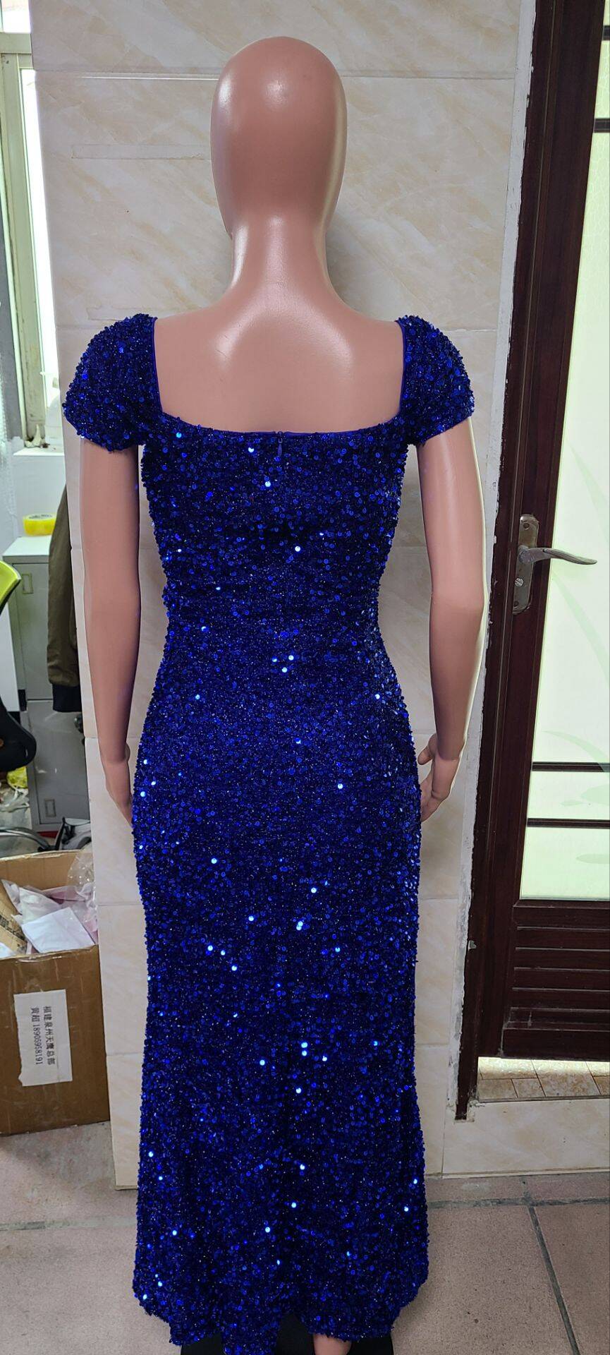 Women sequin side slit sexy dress 9