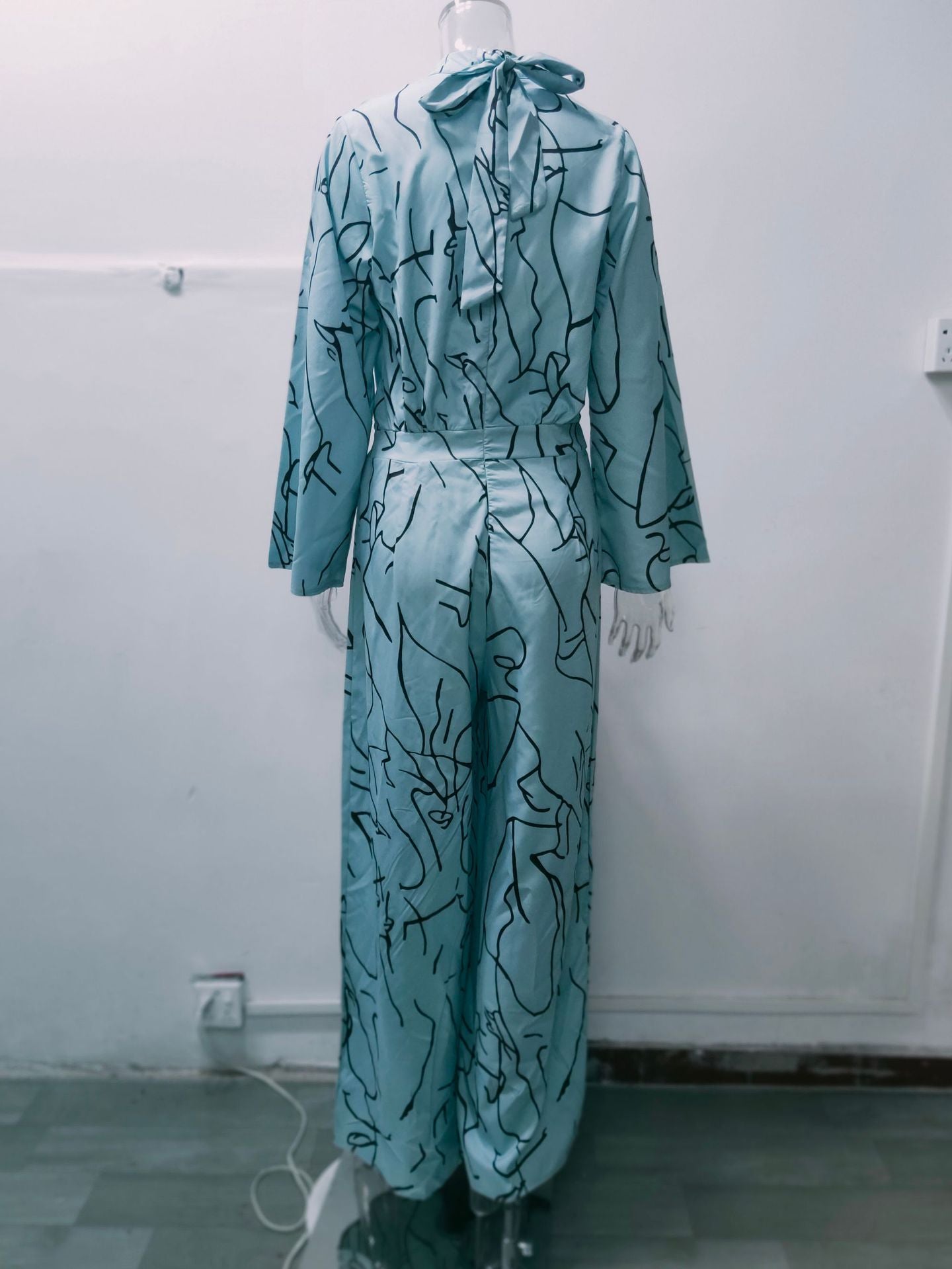 Women Summer Elegant Lace-Up Print Sleeveless Jumpsuit 18