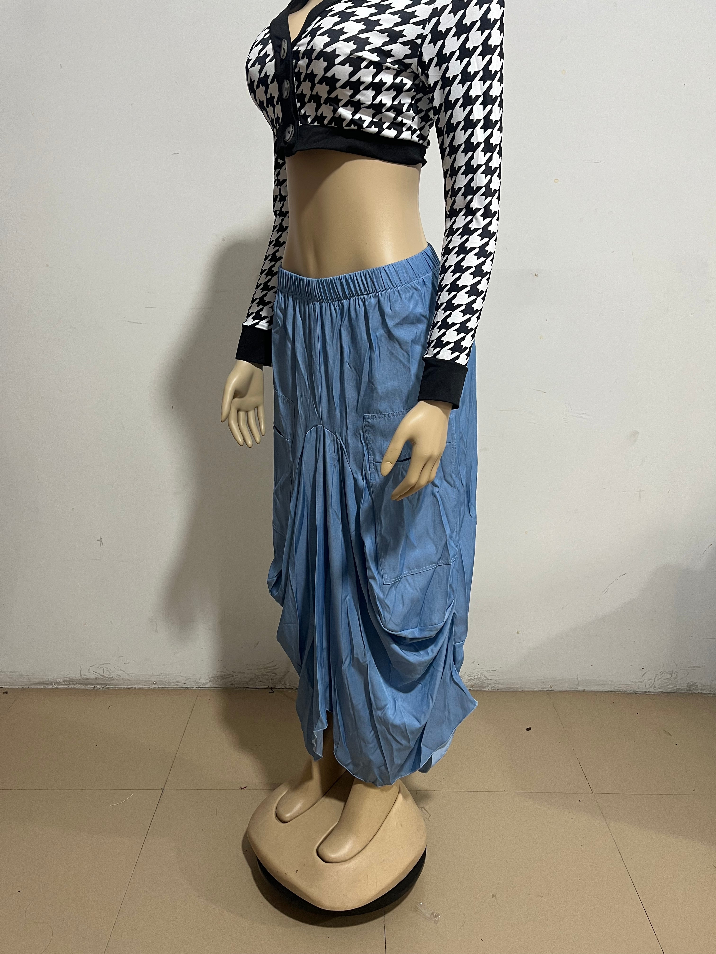 Women's Clothing Women's Style Street Trend Big Pockets Irregular Skirt 11