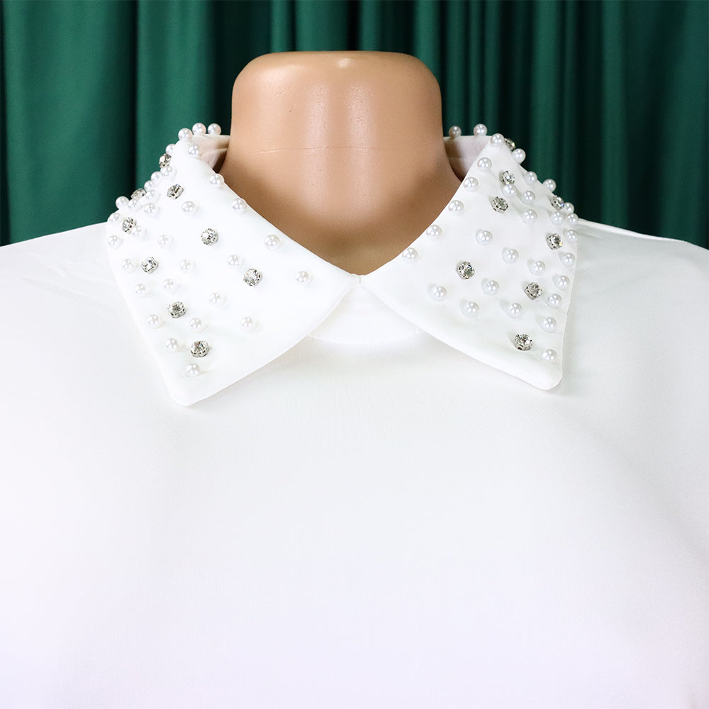 Plus Size African Women Mesh Sleeve Beaded Dress 24