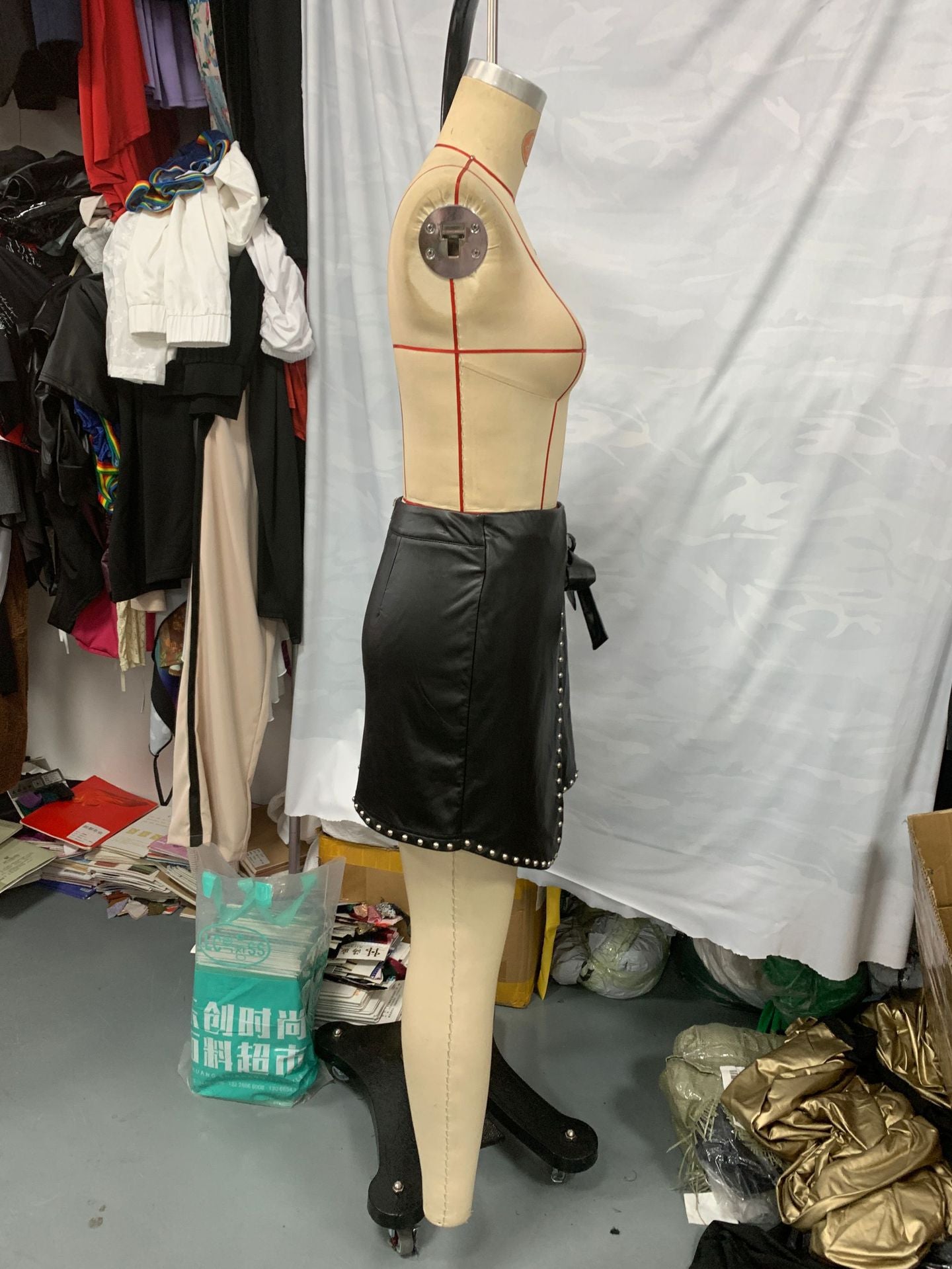 Women Belt Pu-Leather Skirt 8