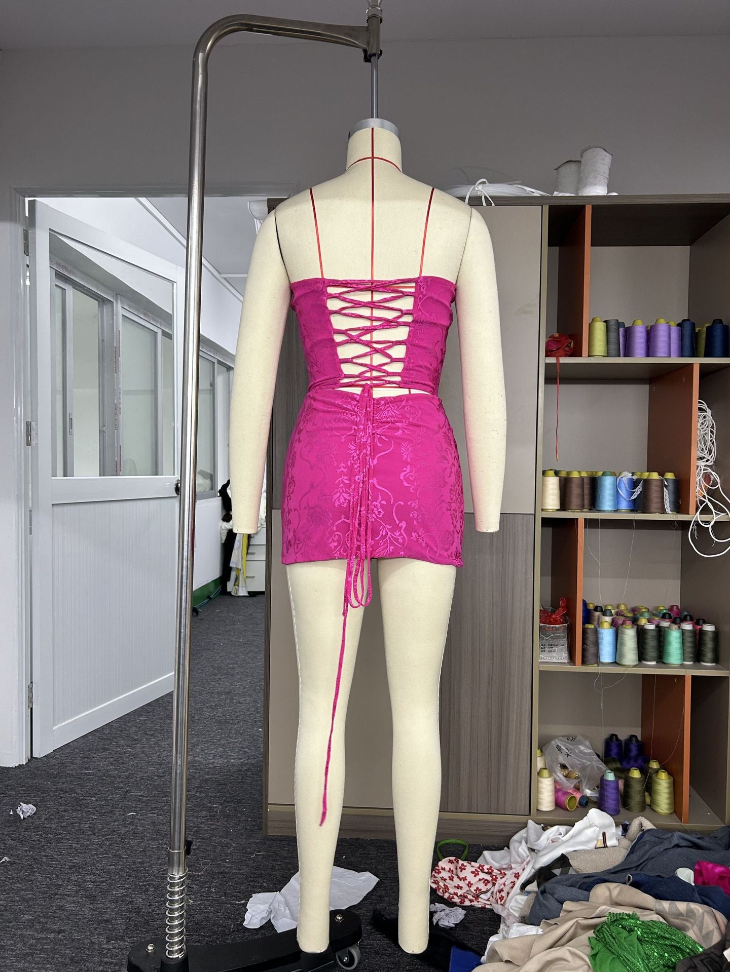 Women sexy irregular Halter Neck Top and Skirt two-piece set 12