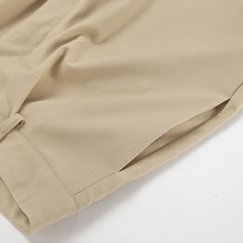 Spring Summer Linen Sleeveless Slash Shoulder Vest Wide Leg Pants Fashionable Two-Piece Set 15