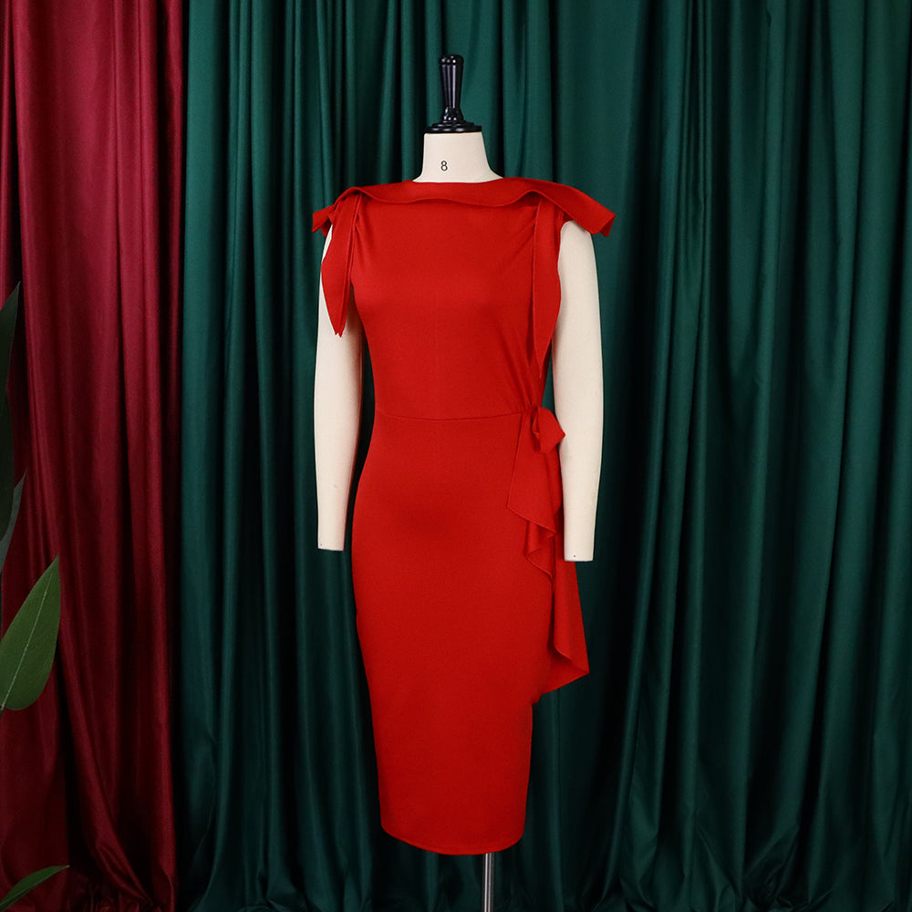 Women Summer Elegant Sleeveless Ruffles Dress 14