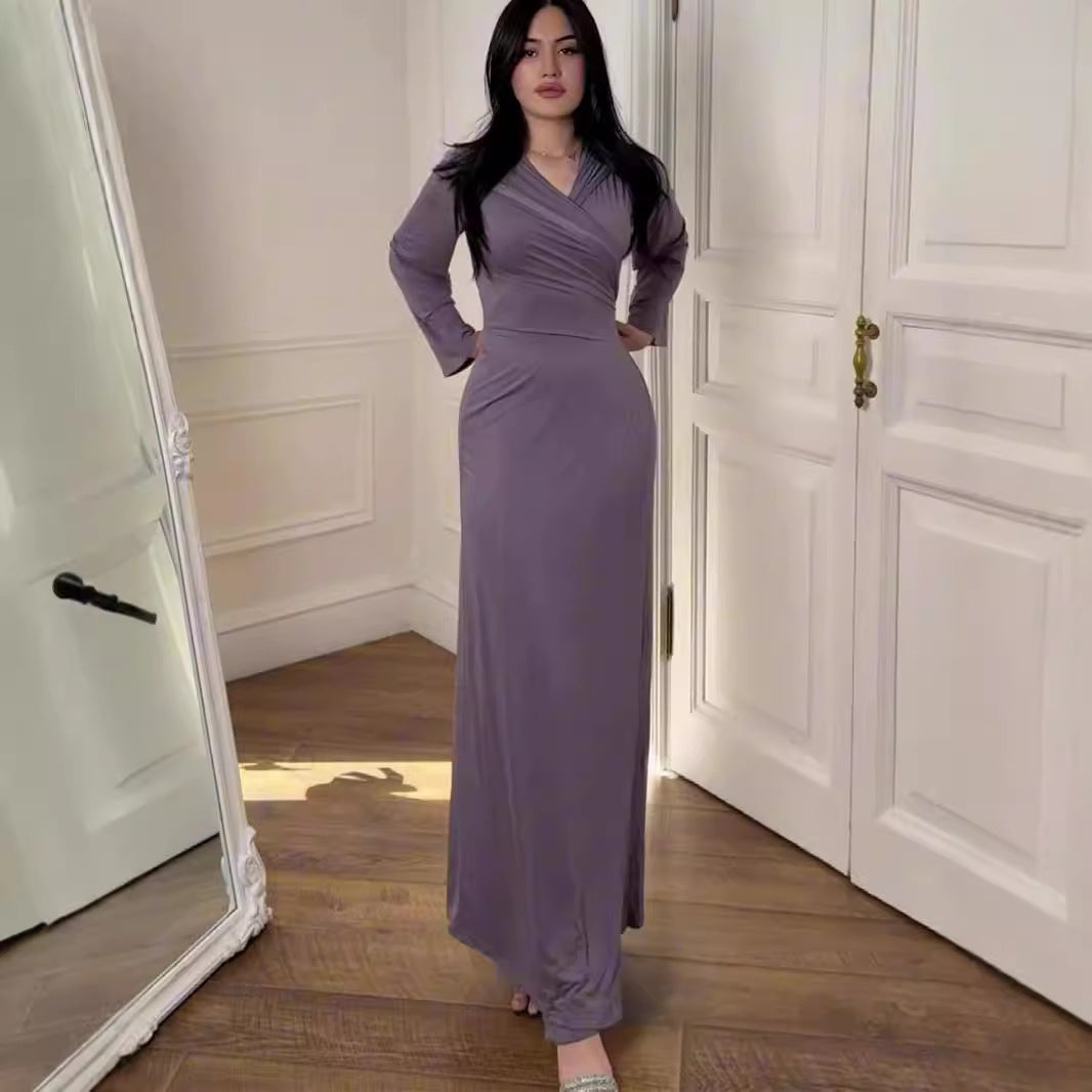 Women's Fashion Hooded Slim Lace-Up Long Sleeve Long Dress 8