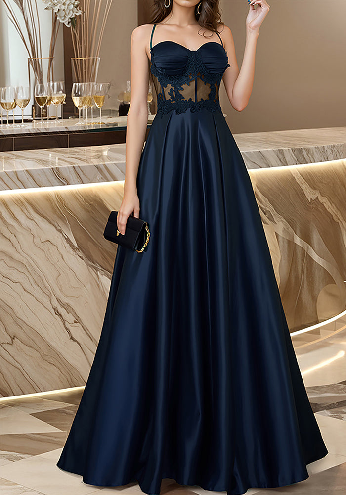 Elegant Strapless Floor-Length Gown Formal Party Chic Evening Dress