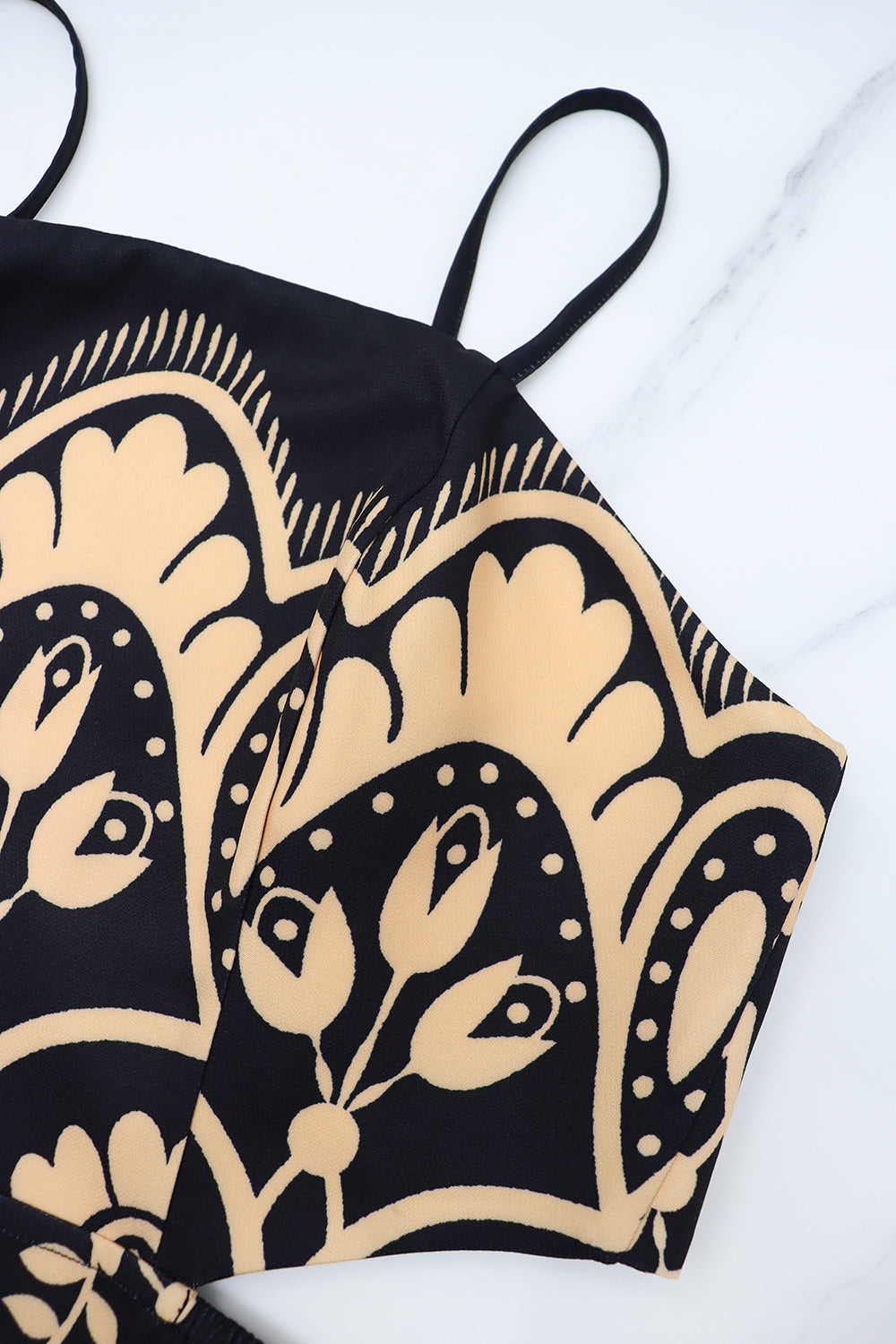 Women Elegant Spaghetti Strap Print Dress 7