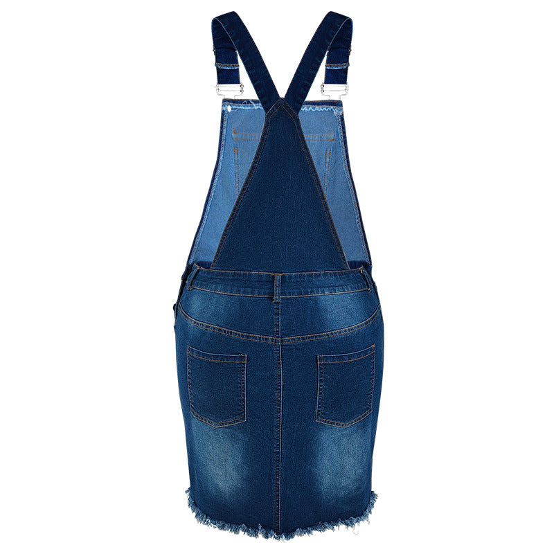 Plus Size Women's Denim Strap Dress 7