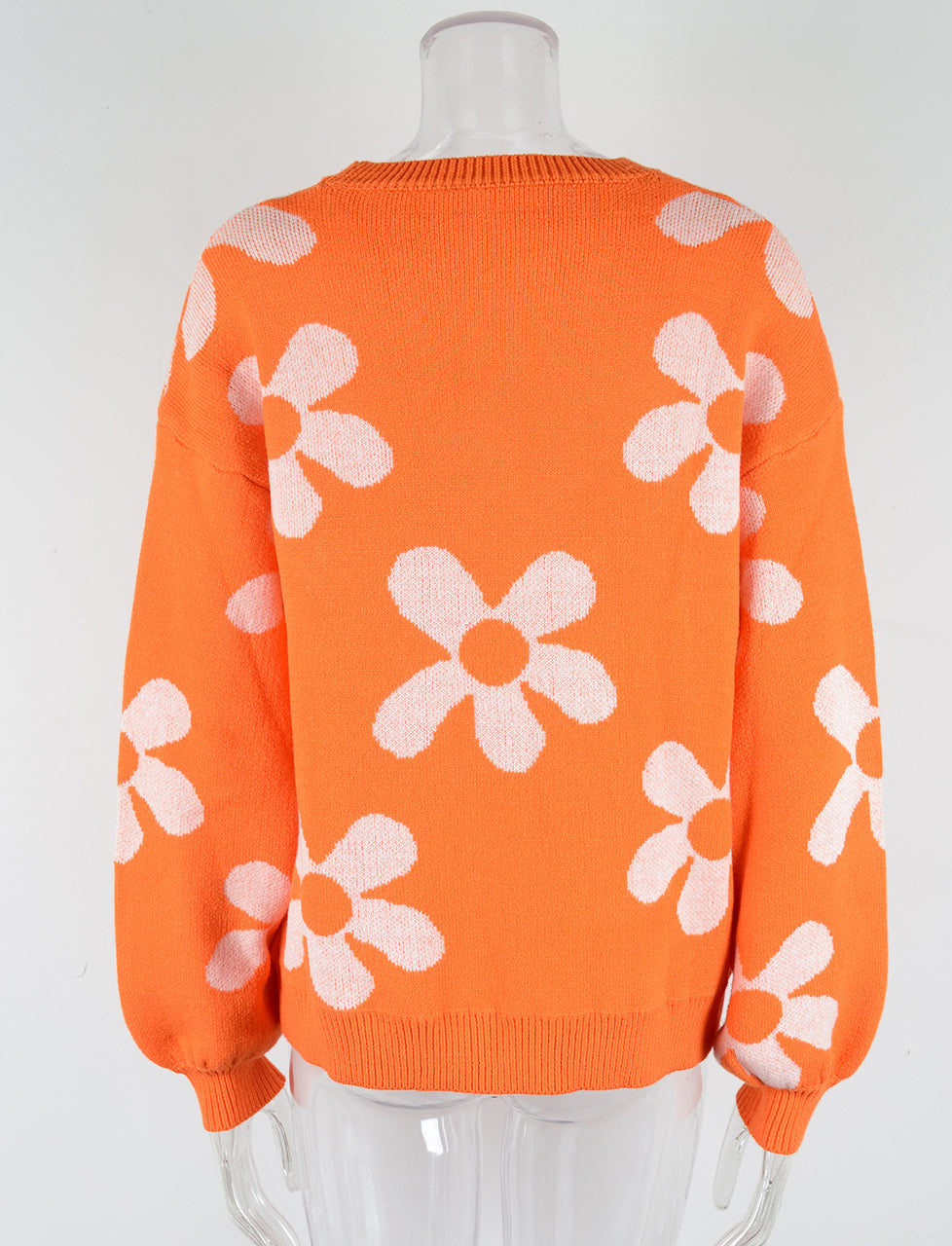 Autumn and winter women's printed sweater pullover flower plus size sweater 28