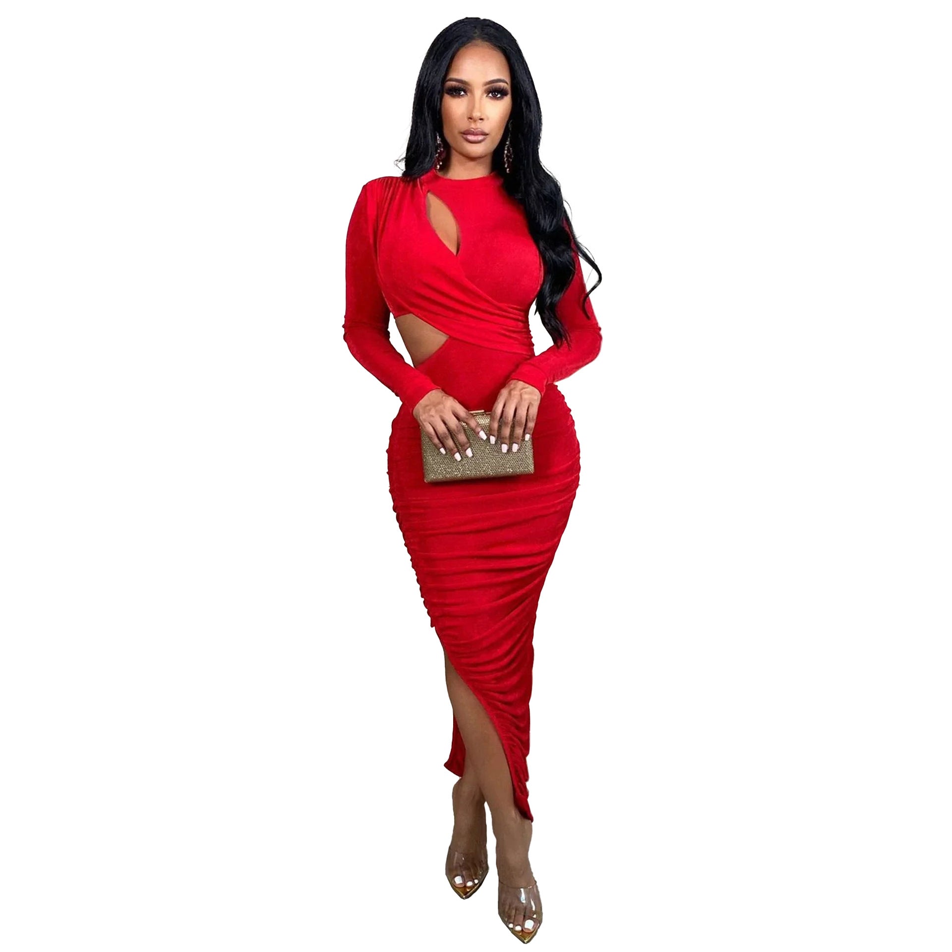Sexy Slim Side Open Waist Nightclub Bodycon Dress 8
