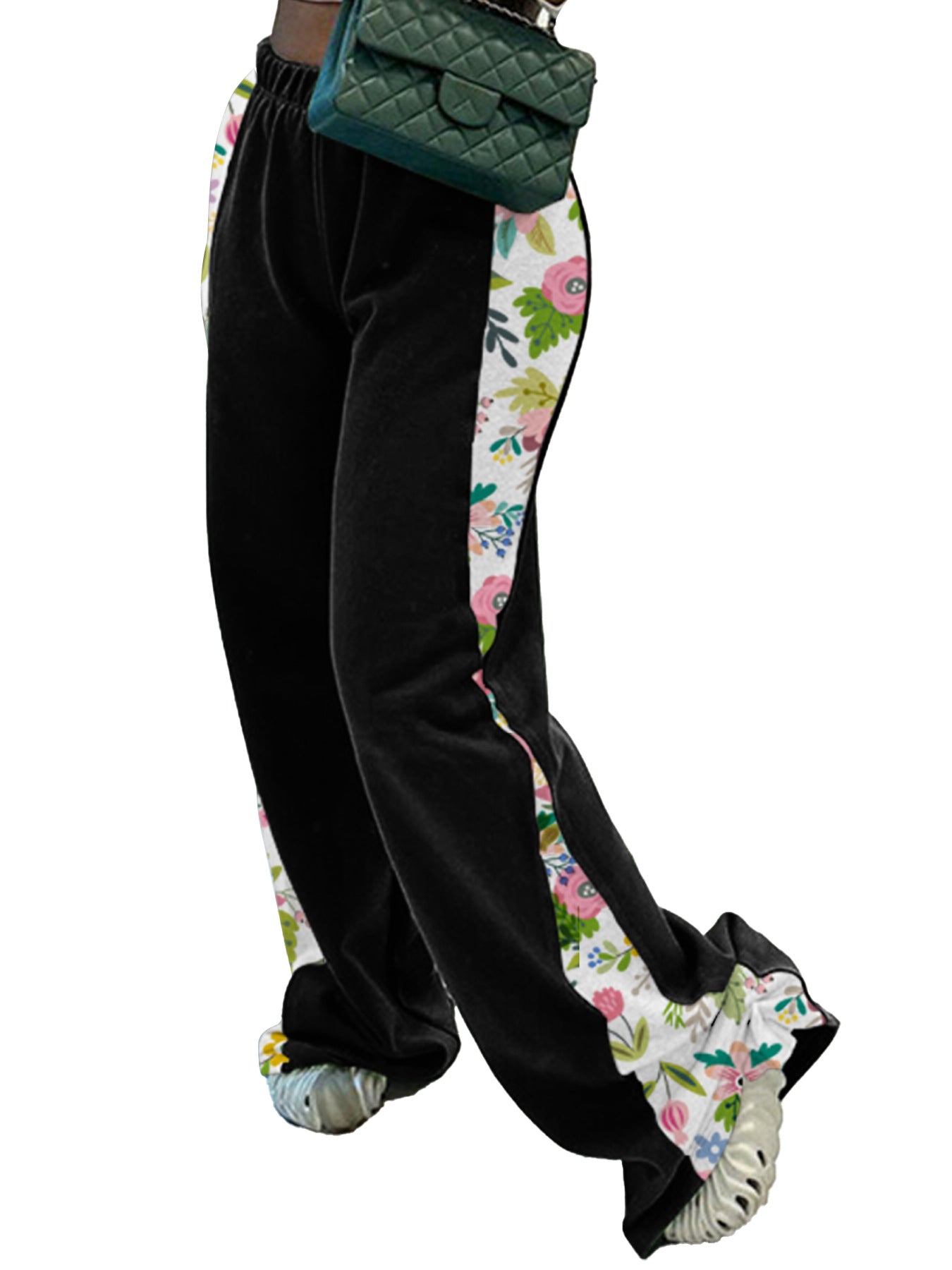 Women Fall/Winter Printed Patchwork Casual Sport Pant 4