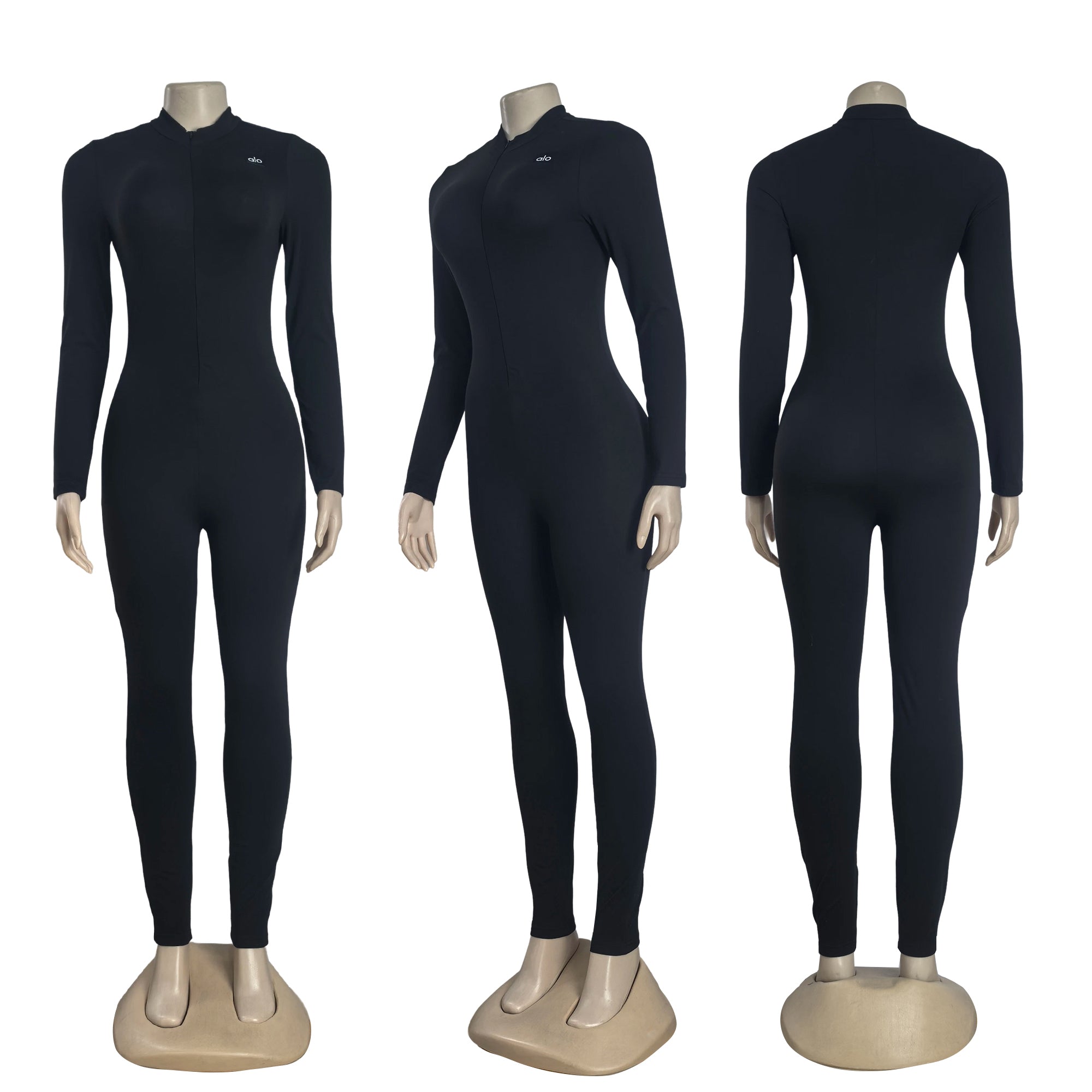 Women's Fashion Slim High-Stretch Sexy Long-Sleeve Bodycon Jumpsuit 4