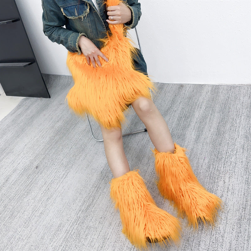 Fashion Girl Furry Messenger Bag 23