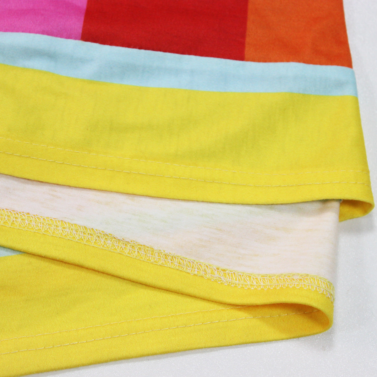 Rainbow Stripe Fashion Straps Casual Dress Color Block Patchwork Sexy Dress For Women 17