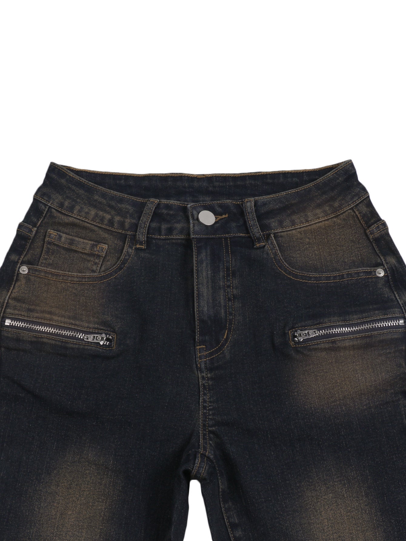 Street Fashion Lace-Up Zipper Slim High Waist Denim Pants For Women 6