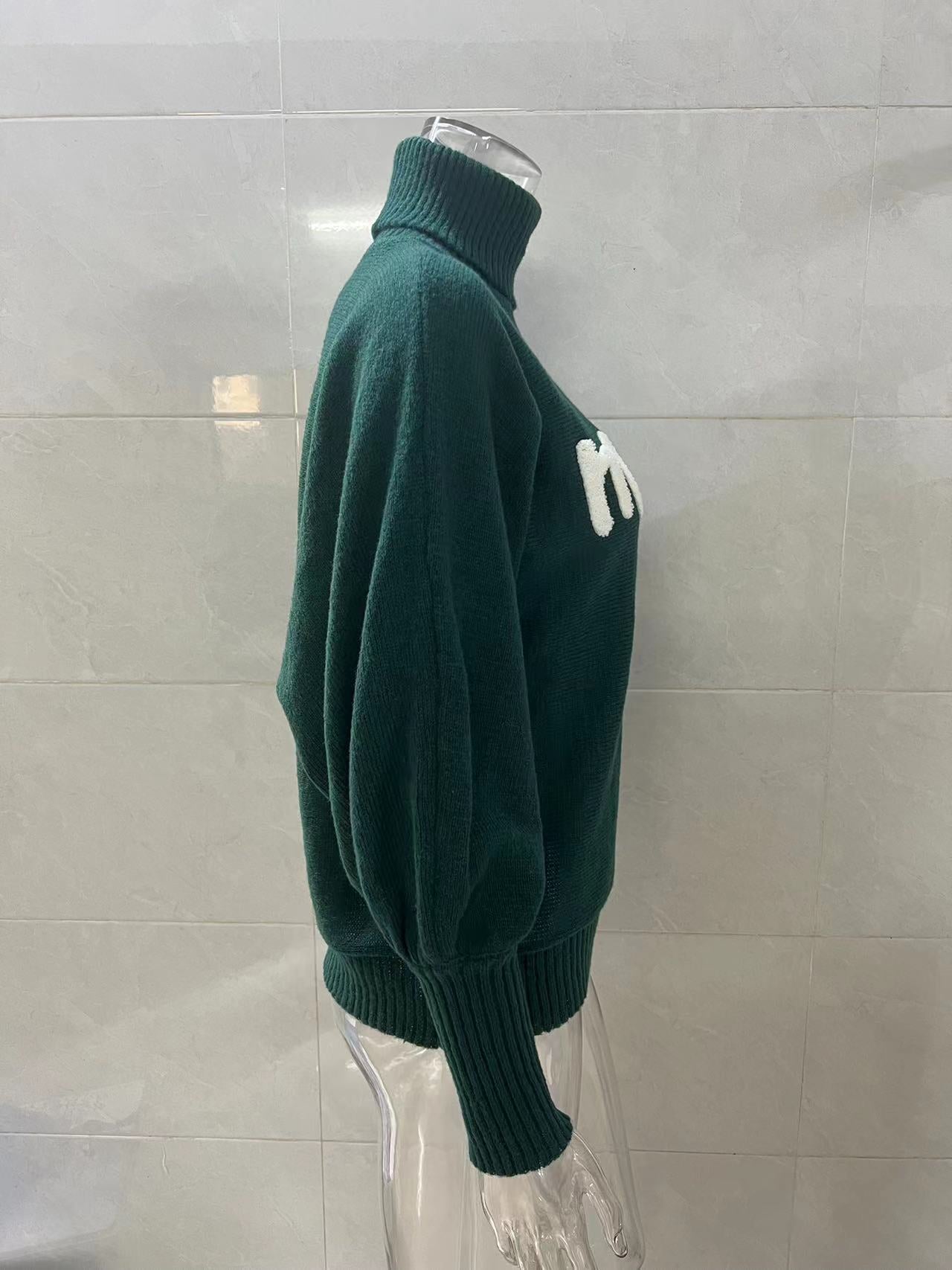 Christmas Turtleneck Women's Autumn And Winter Loose Bat Sleeves Outdoor Wear Knitting Shirt Sweatwear Tops For Women 15