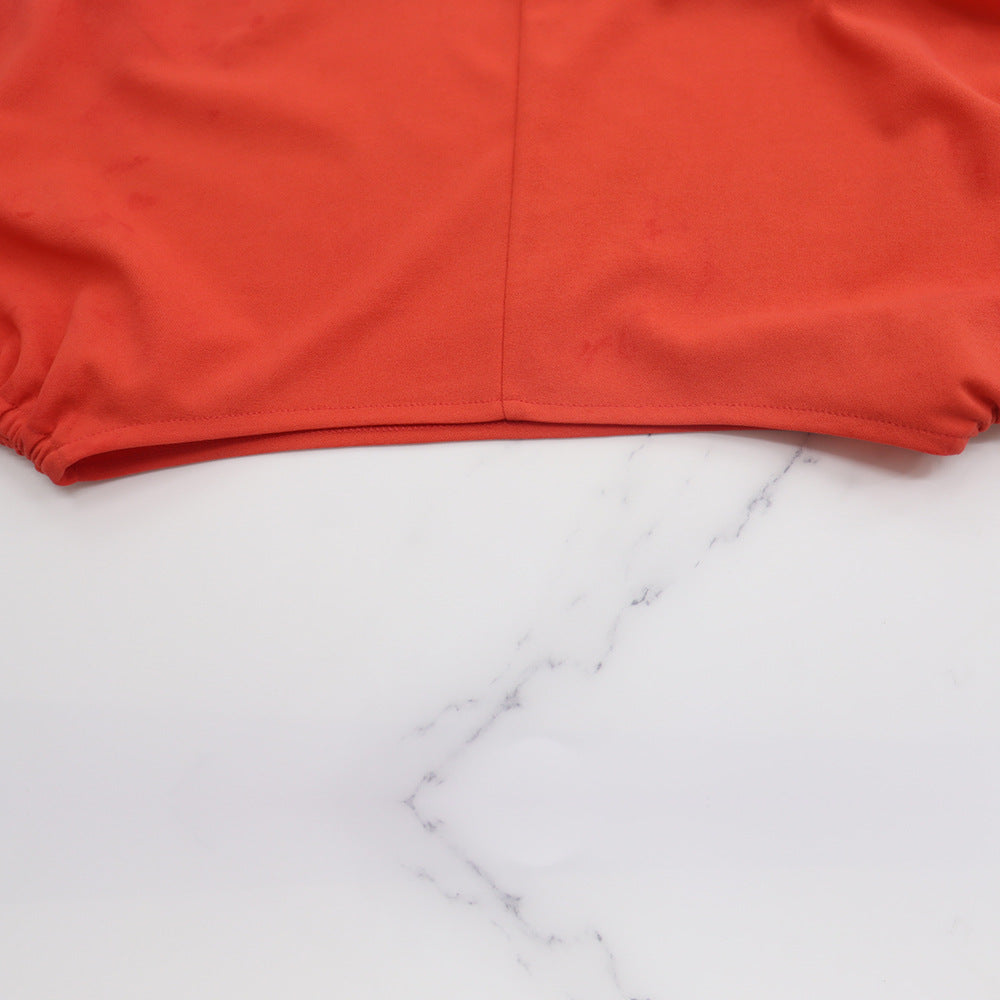 Slash-Shoulder Slim Waist Midi Casual Dress 12