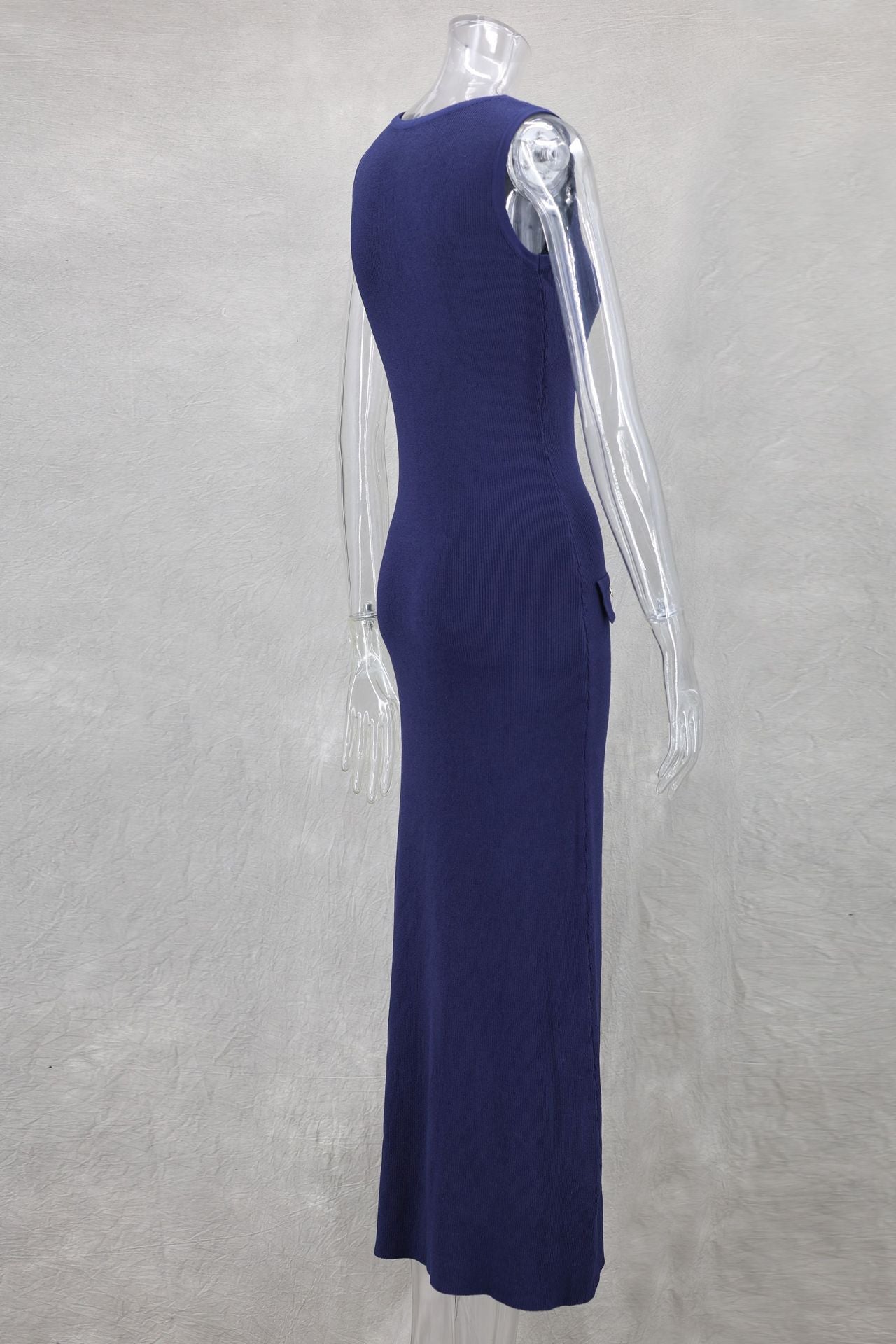 Women Summer Sleeveless Round Neck Knitting Dress 11