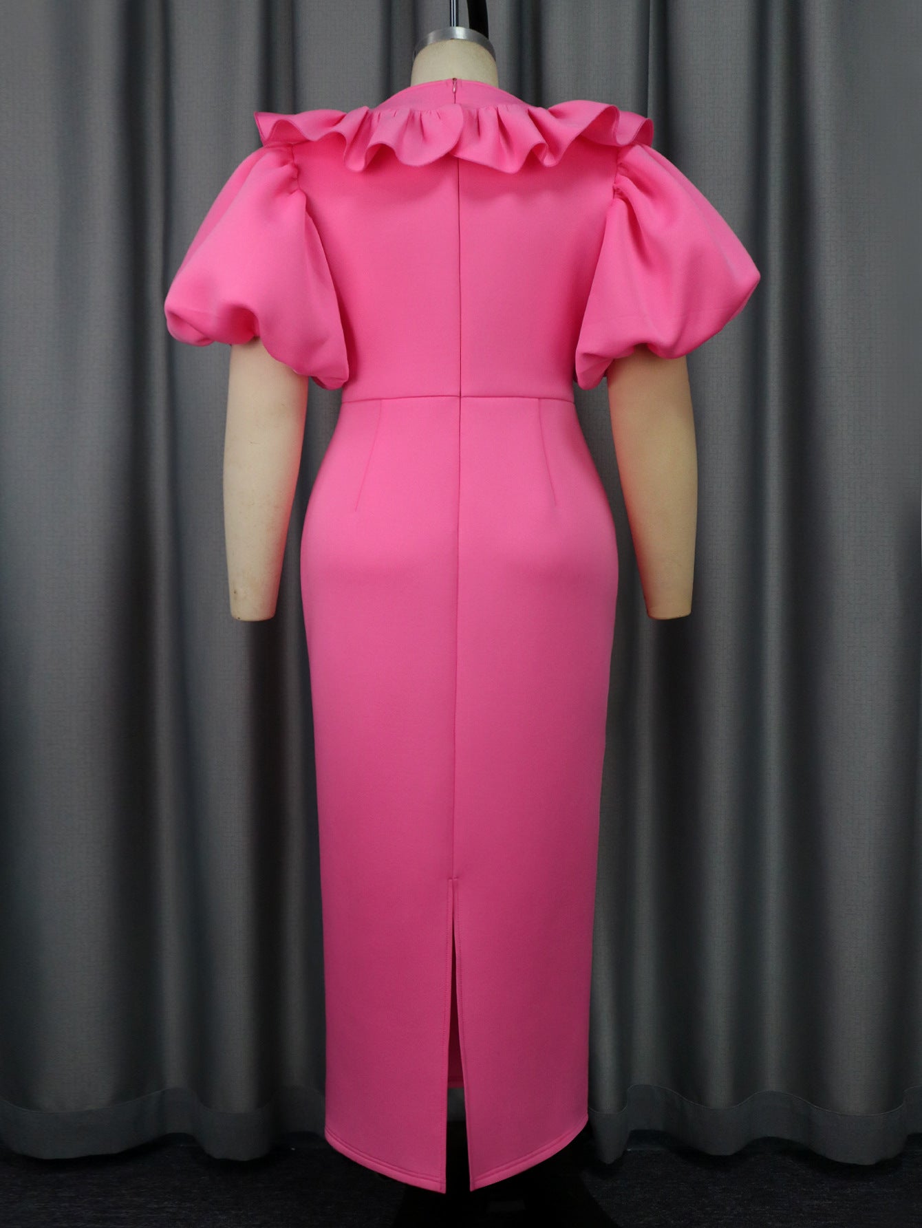 Puff Sleeve Long Dress Bodycon Formal Party Gown 3