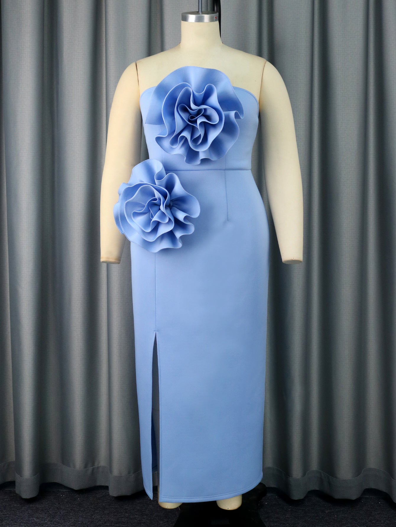 Women Formal Party Sleeveless Sexy Floral Strapless Maxi Dress 5